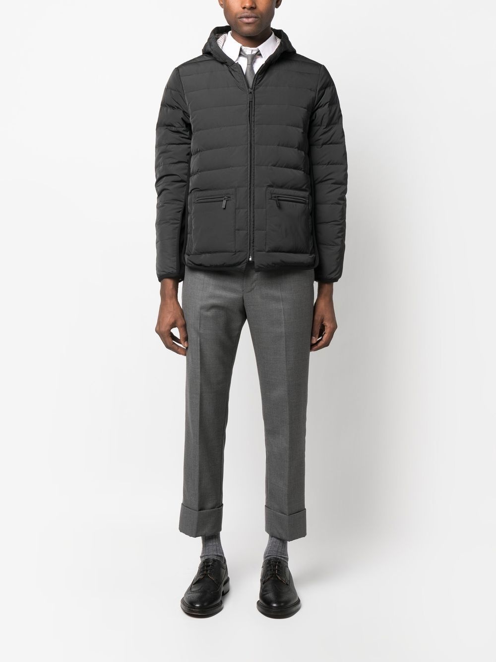 padded-design hooded jacket - 2