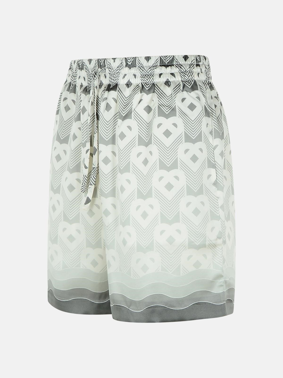 GREY SILK BERMUDA SHORTS - 2