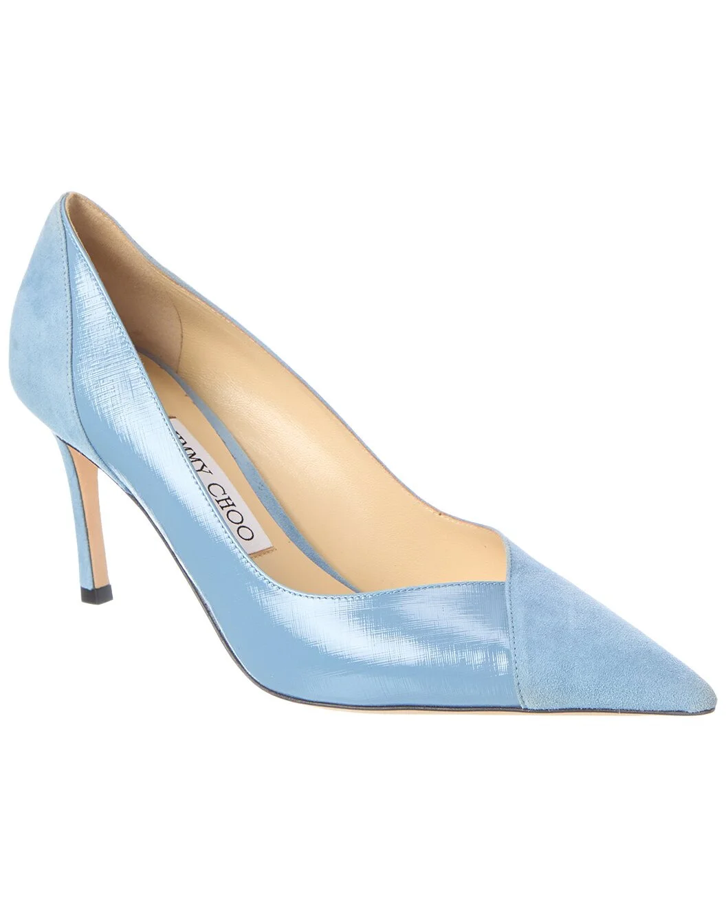 Jimmy Choo Cass 75 Suede & Leather Pump - 1