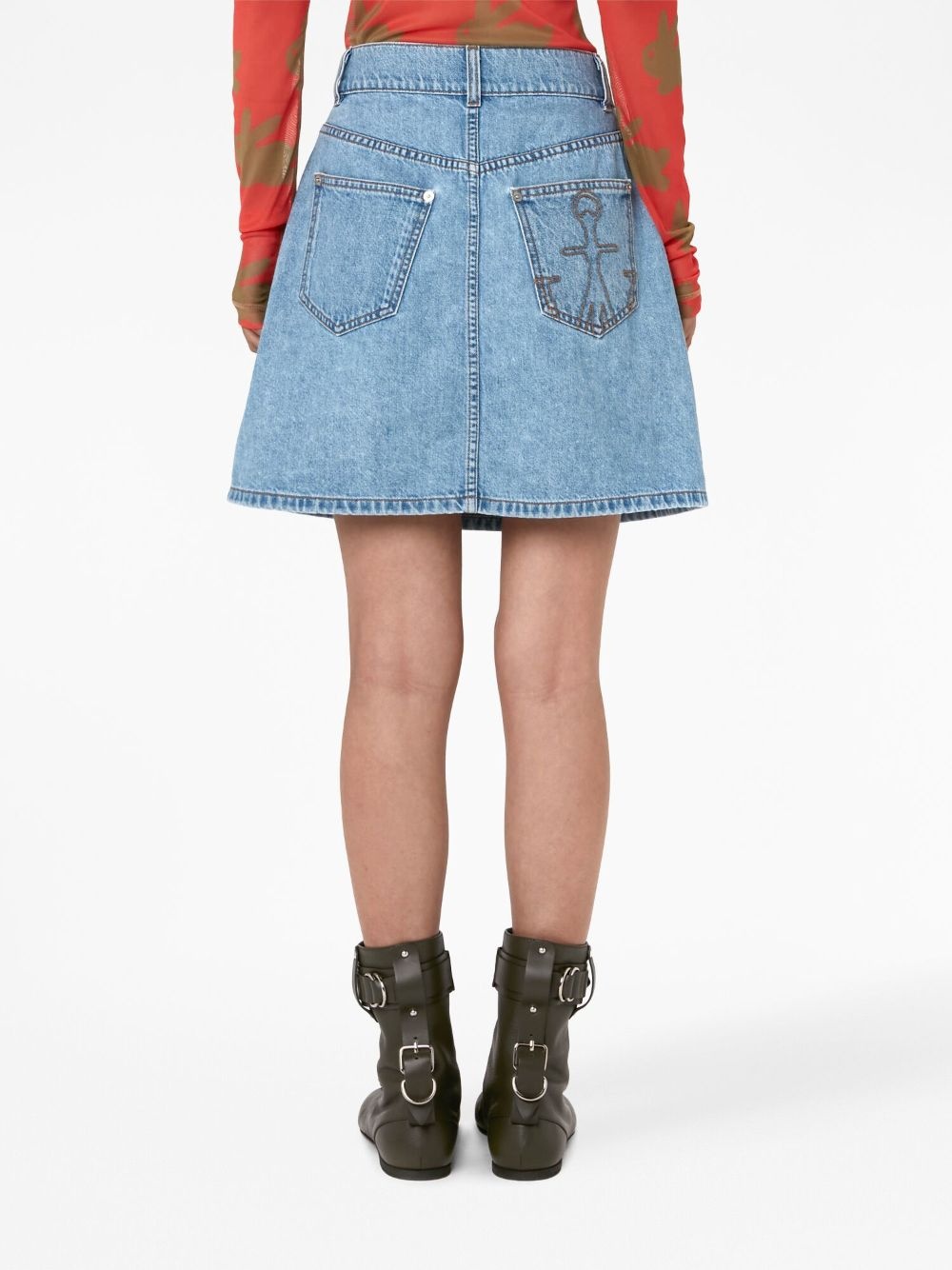 padlock mini denim skirt - 4