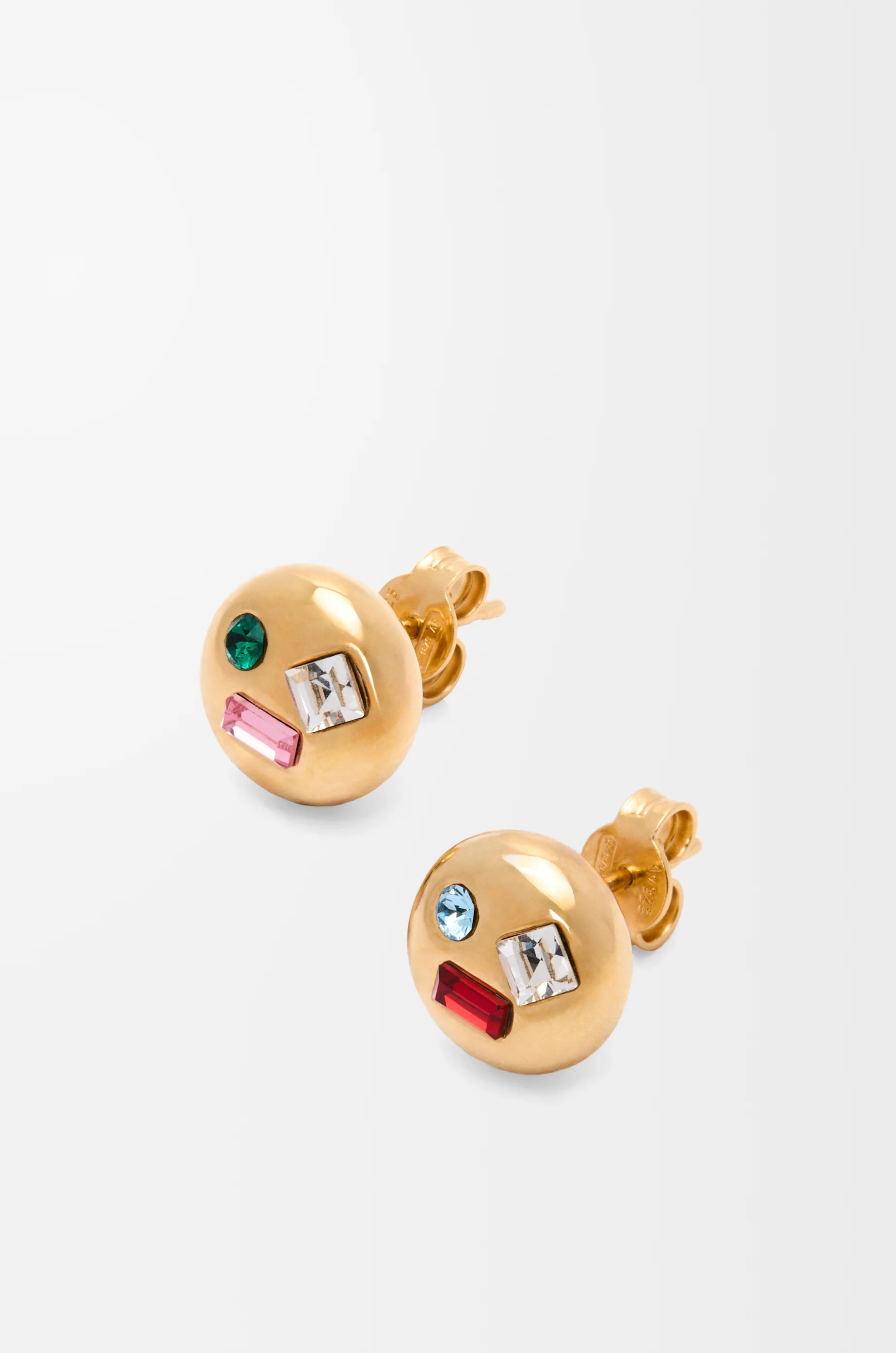 Anagram Pebble earrings in sterling silver and crystals - 1