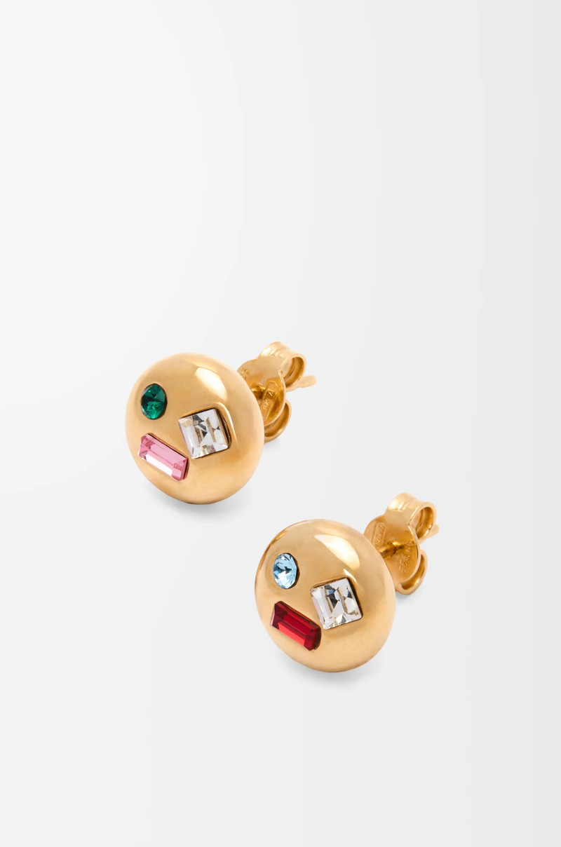 Anagram Pebble earrings in sterling silver and crystals 1