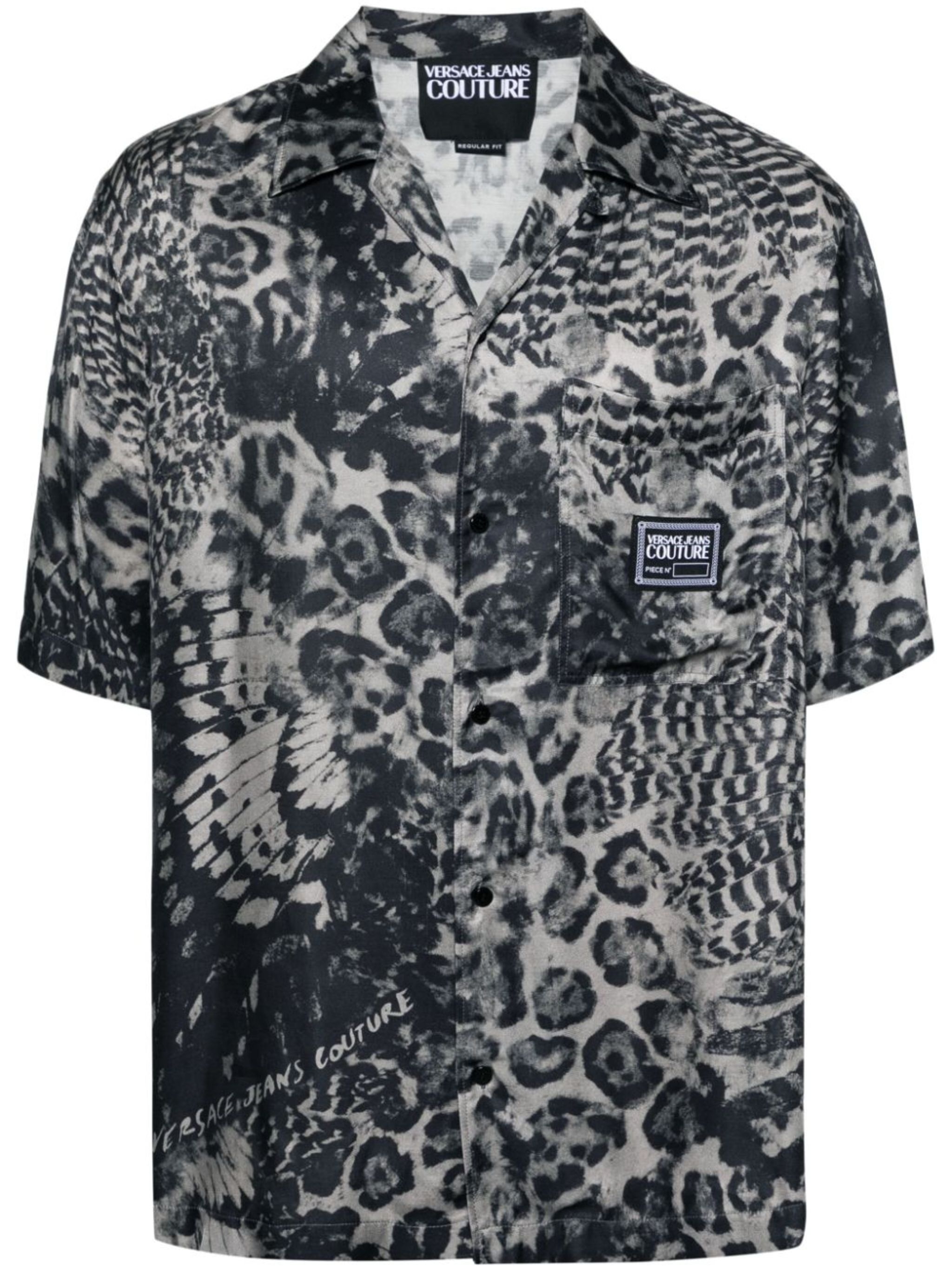 animal-print buttoned shirt - 1