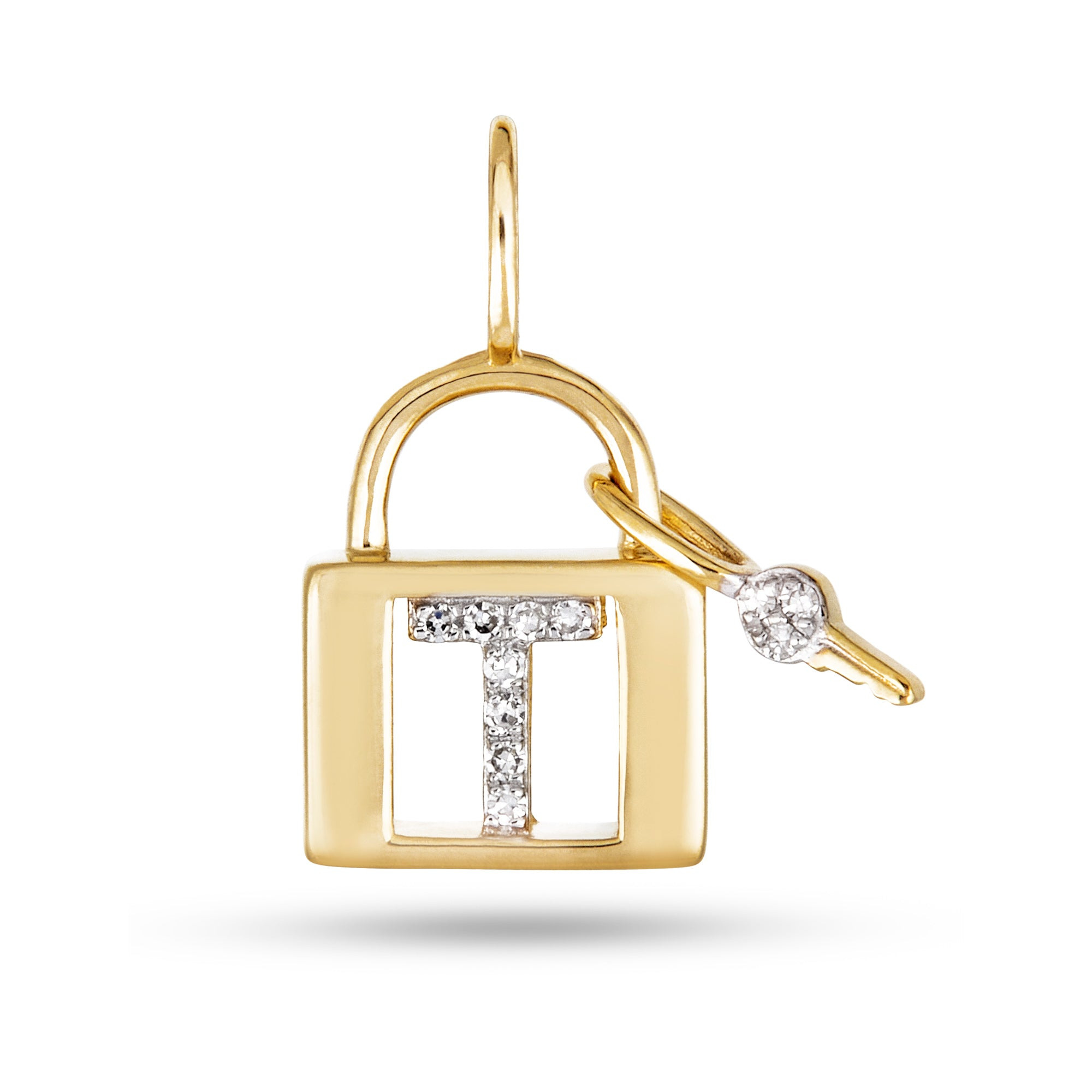 Love Lock Diamond Initial Charm - 24