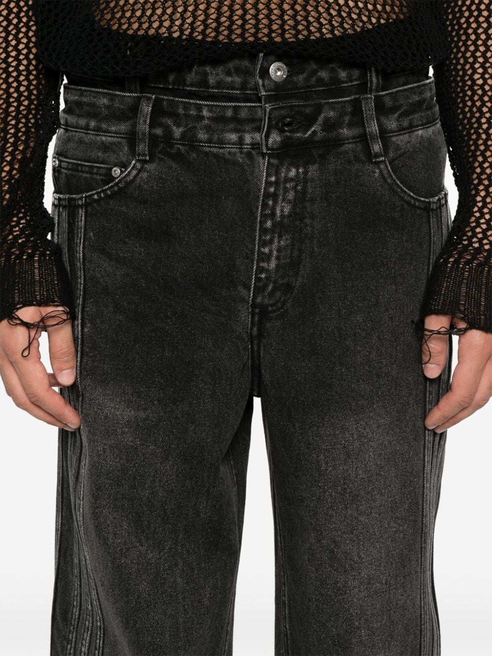 double-waistband jeans - 5