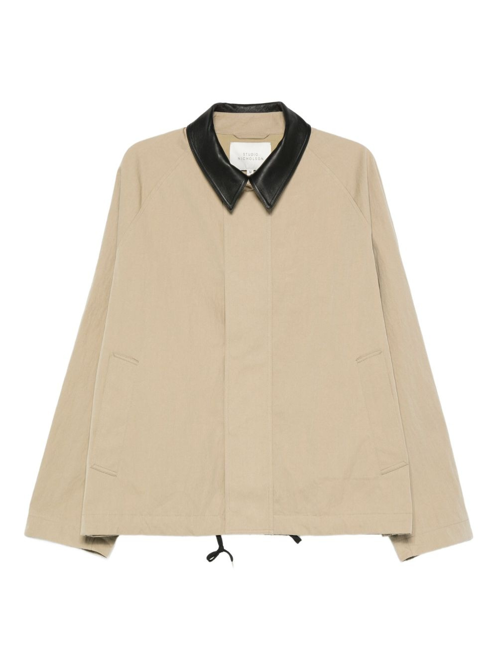 contrast-collar zip-up jacket - 1