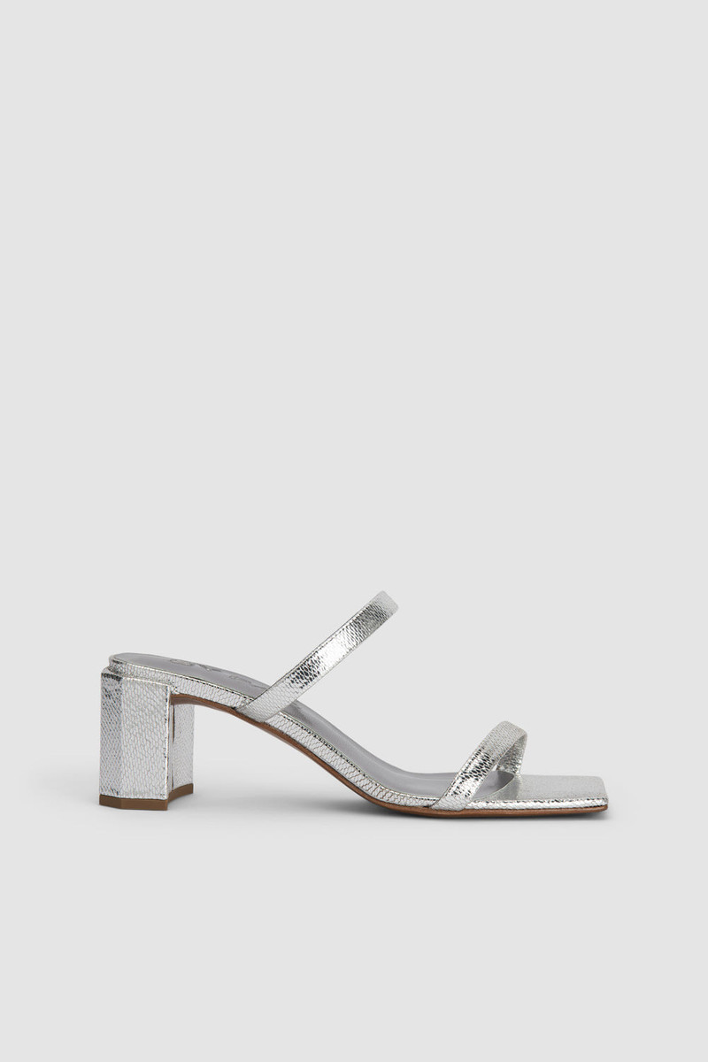 Tanya Silver Disco Leather Slip-On Mule 1