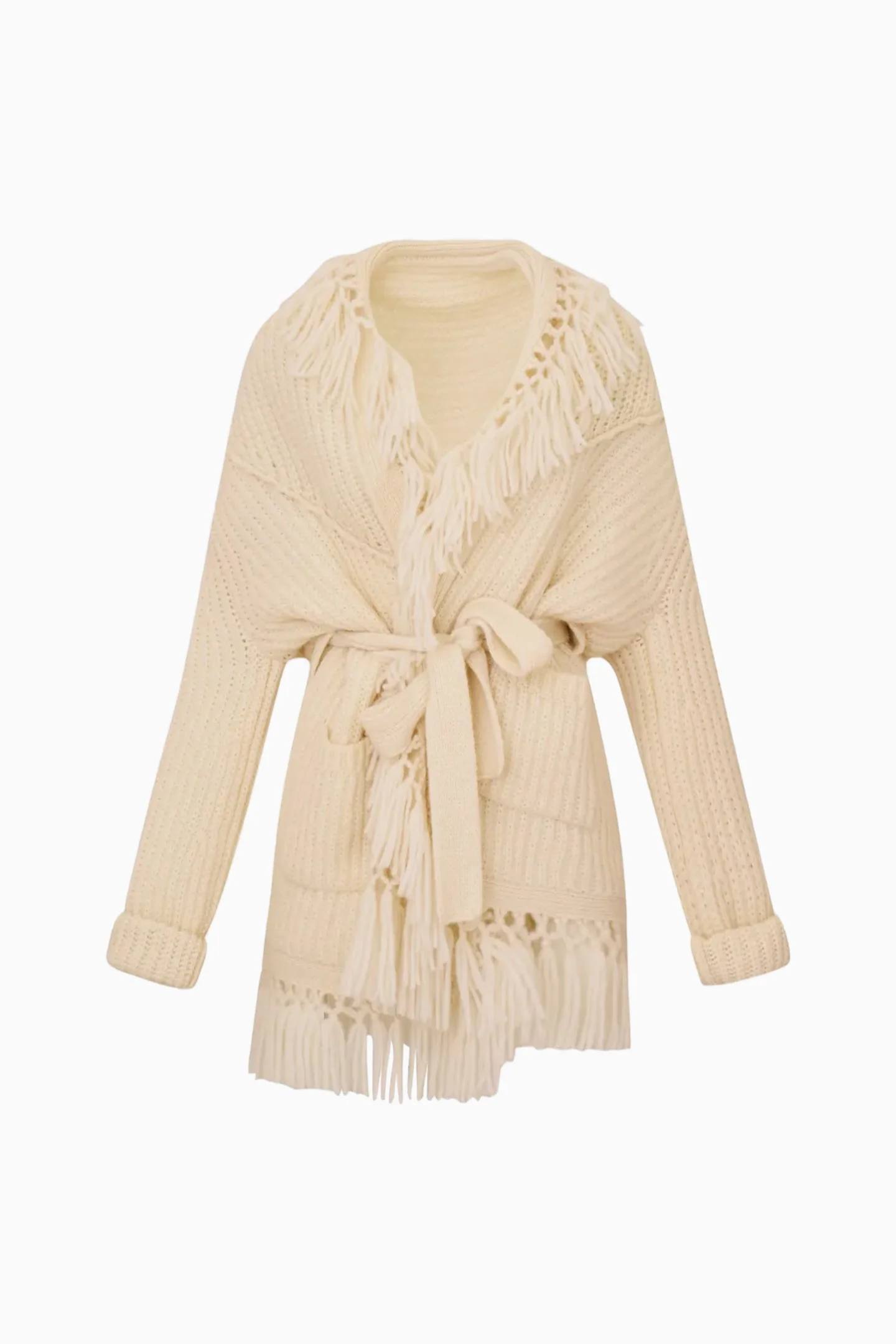 Daphira Fringe Alpaca Wrap Cardigan - 1