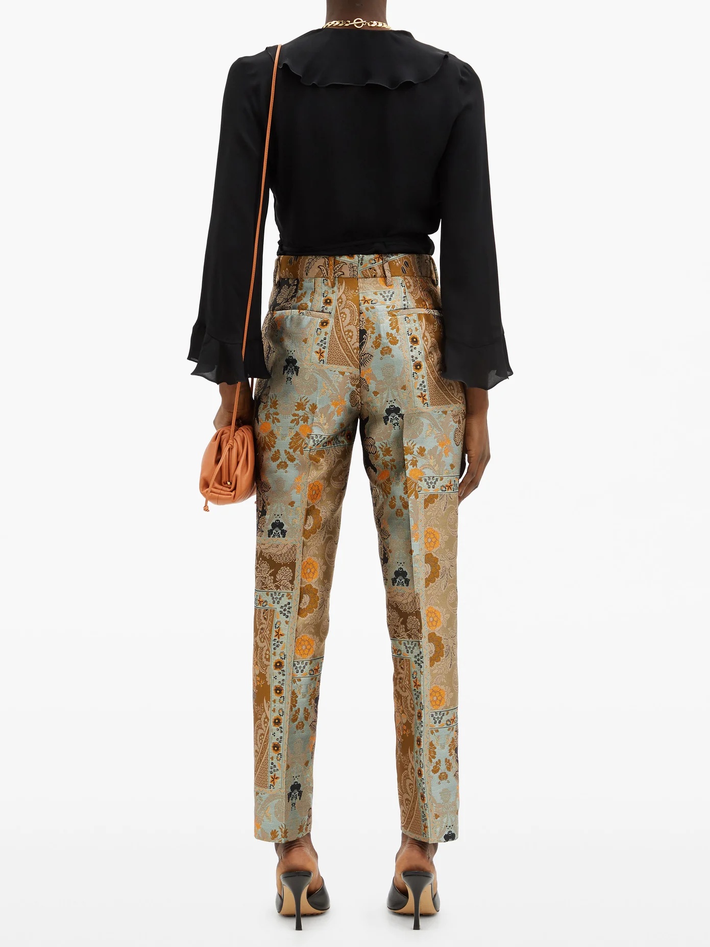 Bristol high-rise floral-brocade slim-leg trousers - 5