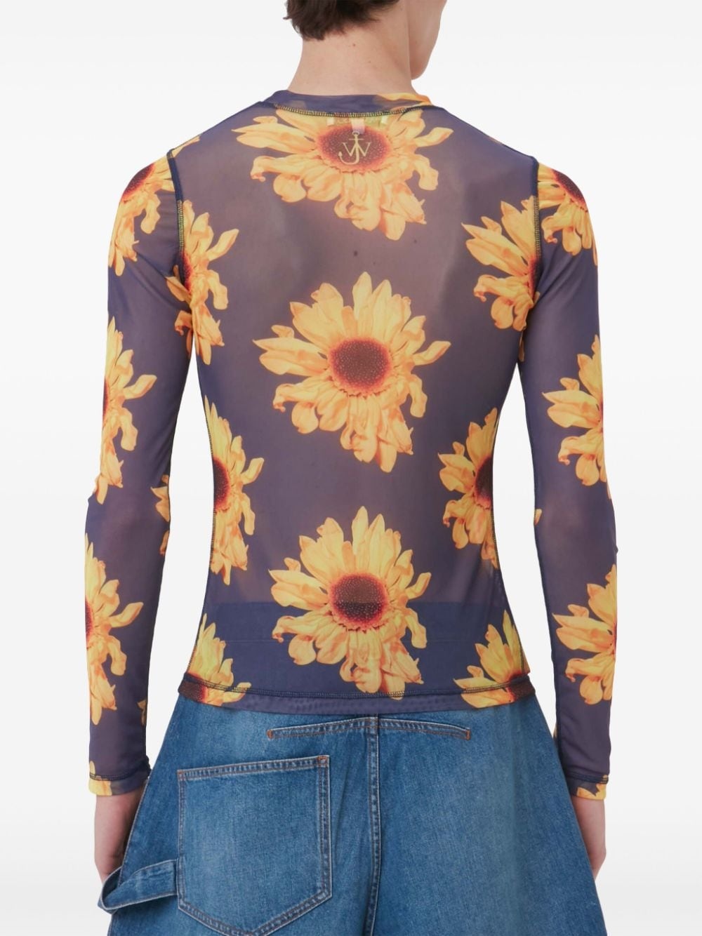floral-print sheer top - 5