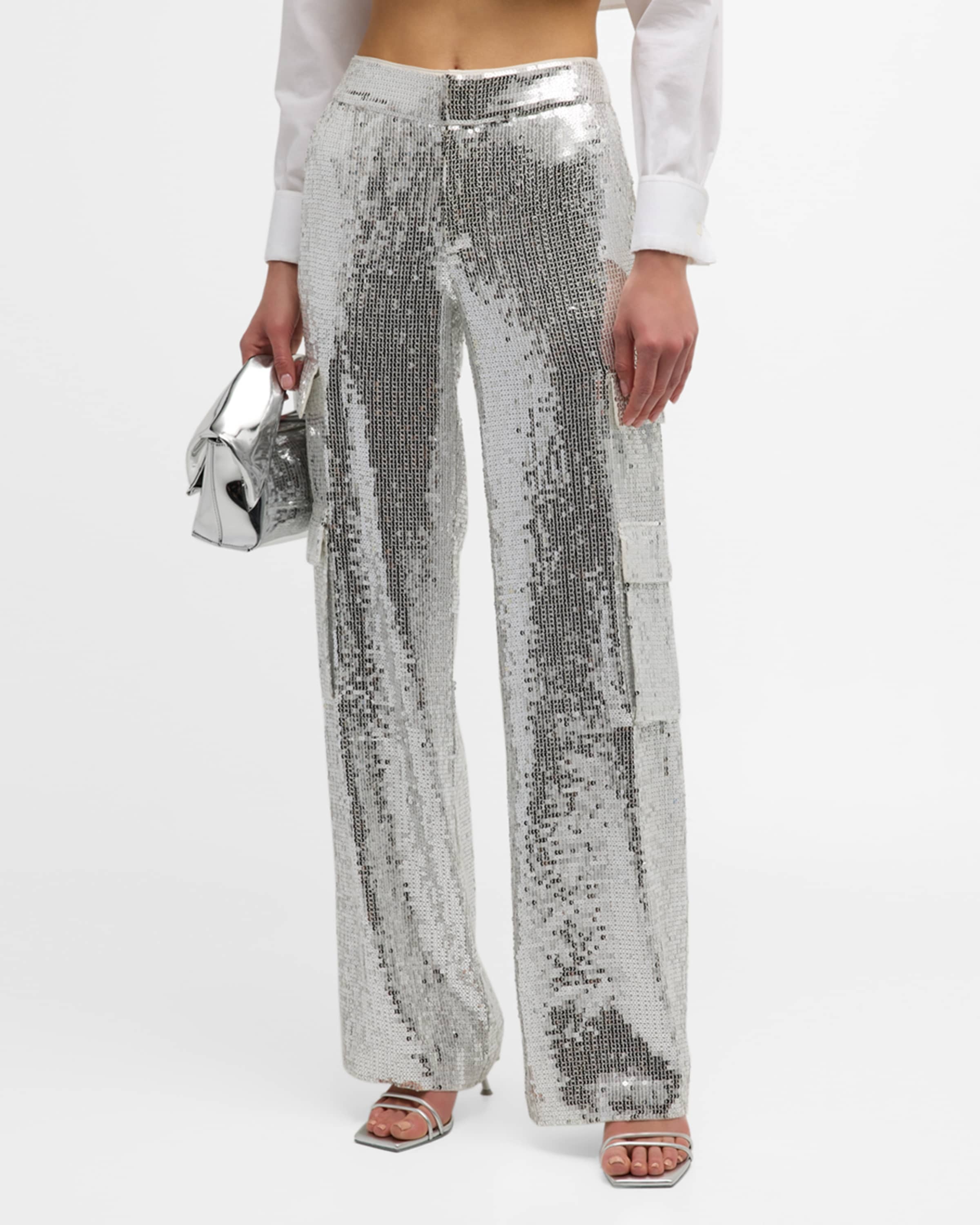 Hayes Sequined Wide-Leg Cargo Pants - 2