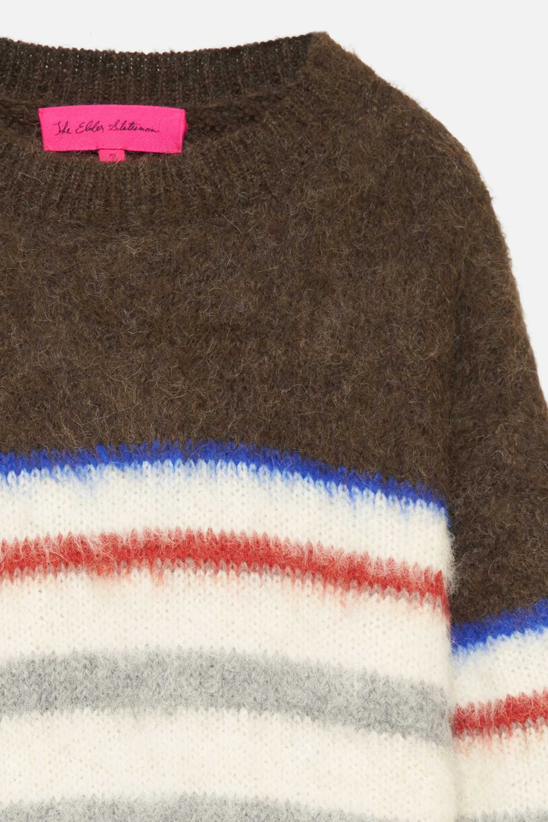 The Elder Statesman THISTLE NIGHTCAP STRIPE CREW outlook