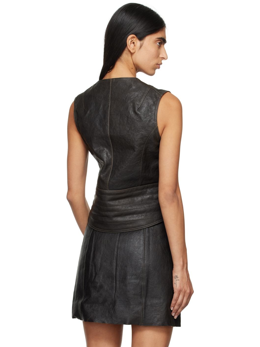 Brown Ripley Leather Vest - 3