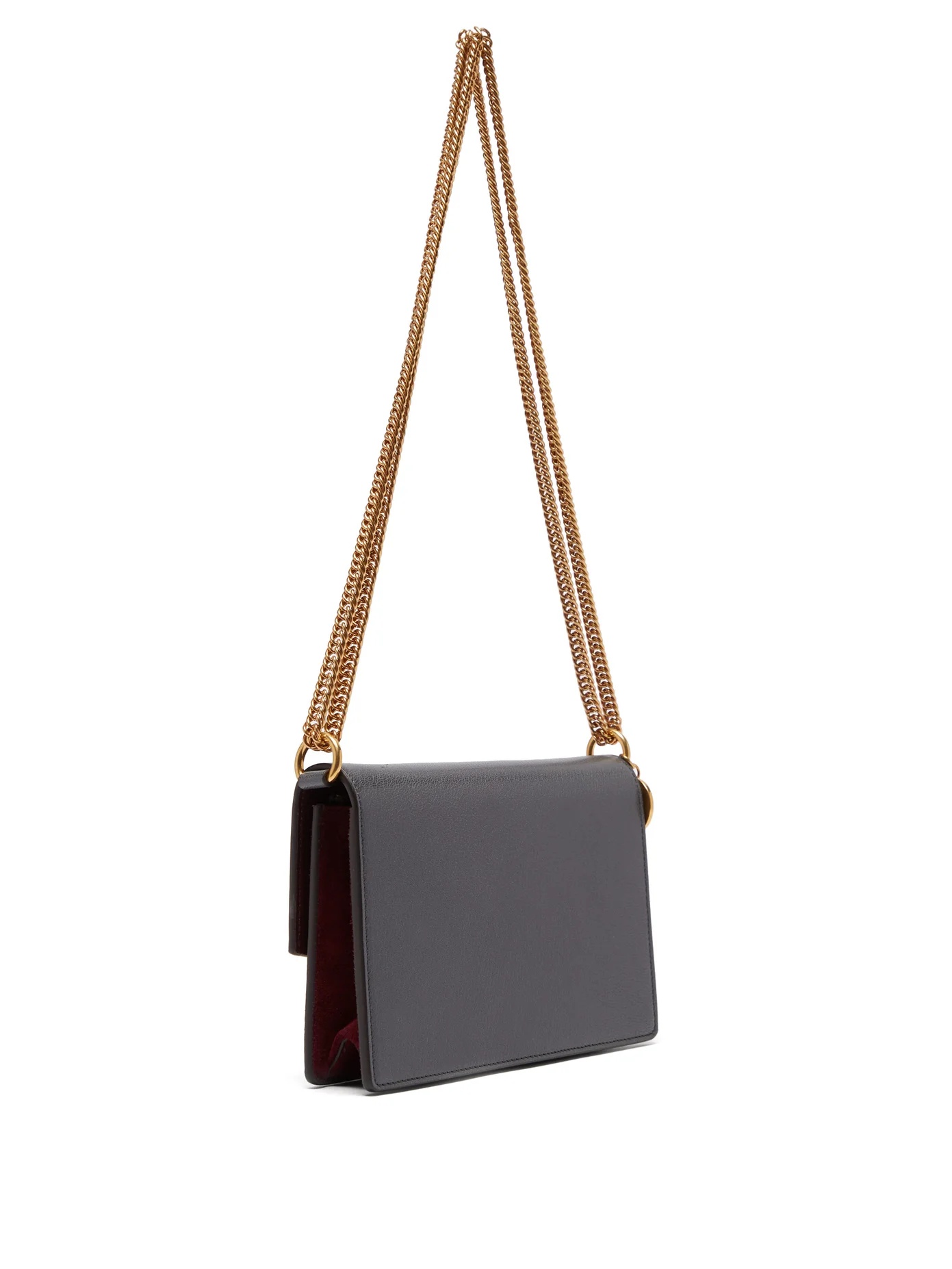 GV3 mini leather and suede cross-body bag - 4