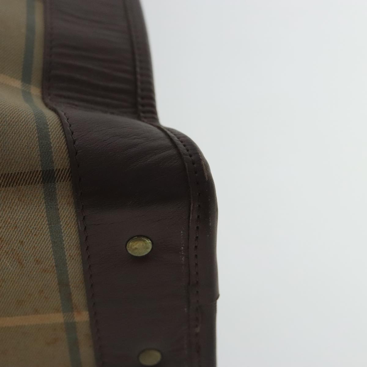 Burberry Nova Check Hand Bag Canvas Leather Brown - 13