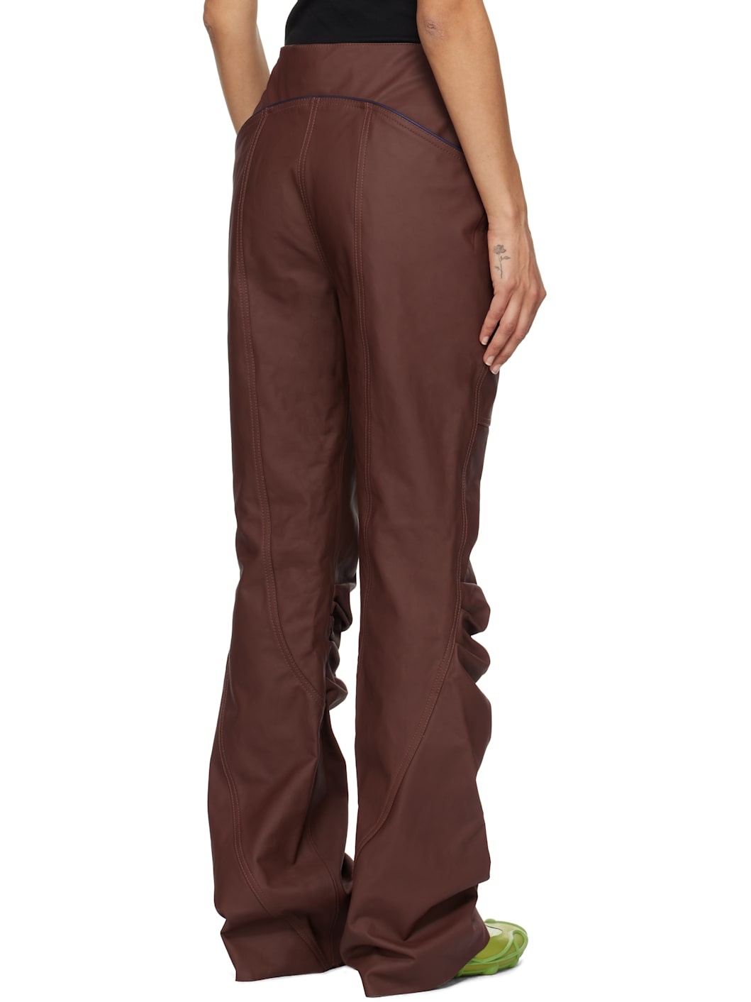Burgundy Kiko Kostadinov Edition Eero Leather Pants - 3