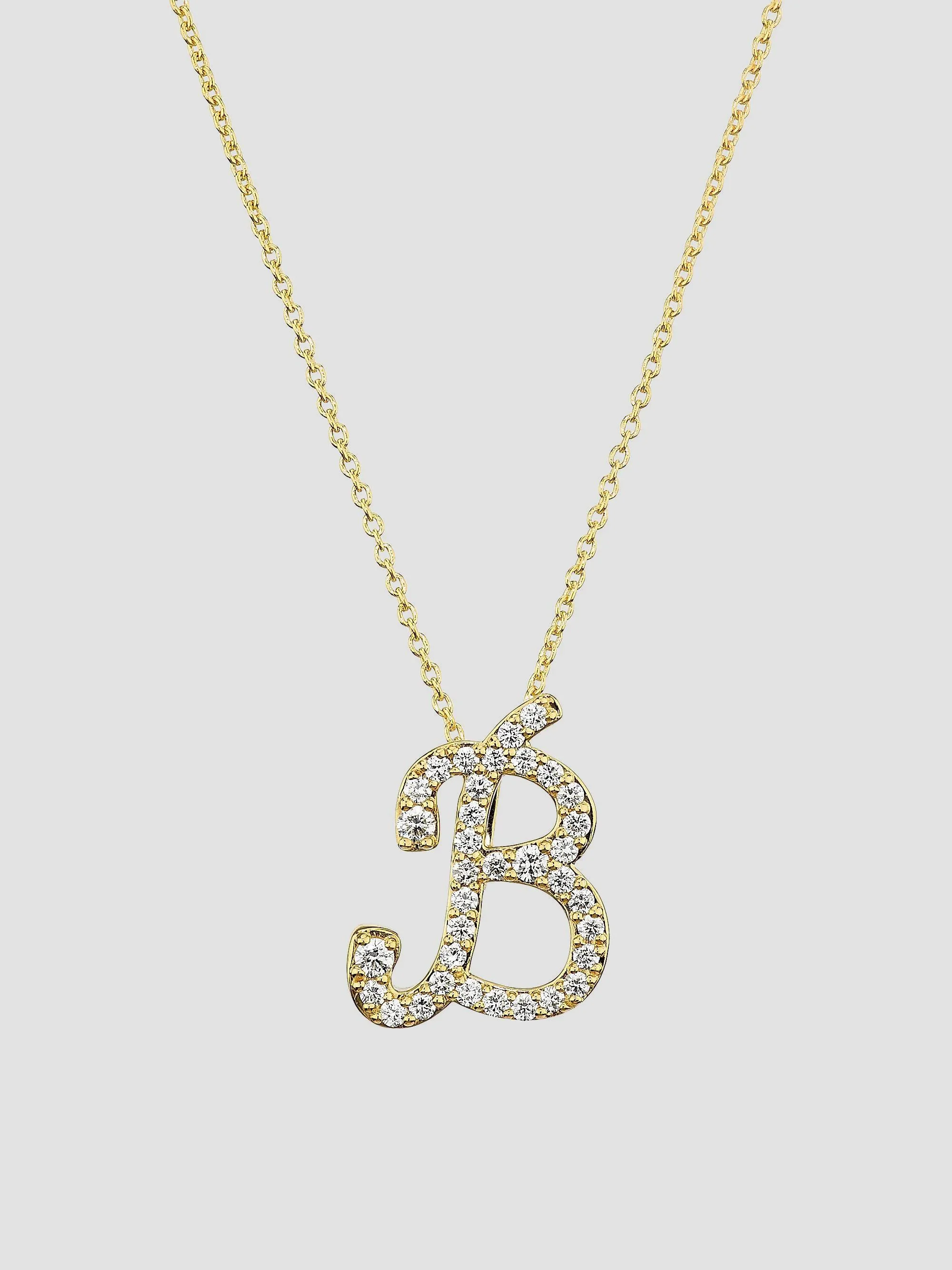 Women's Tiny Treasures Script Initial 18K Yellow Gold, Ruby & 0.24-0.34 TCW Diamond Pendant Necklace - 1