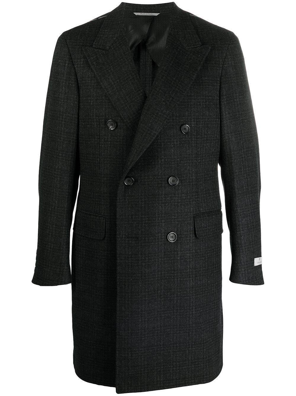 double-breasted tailored coat - 1