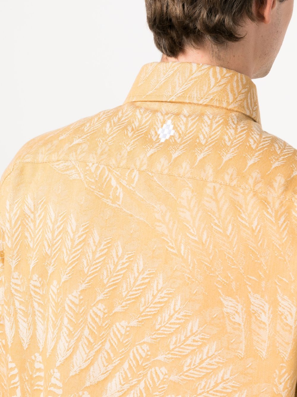 feather-print long-sleeve shirt - 5