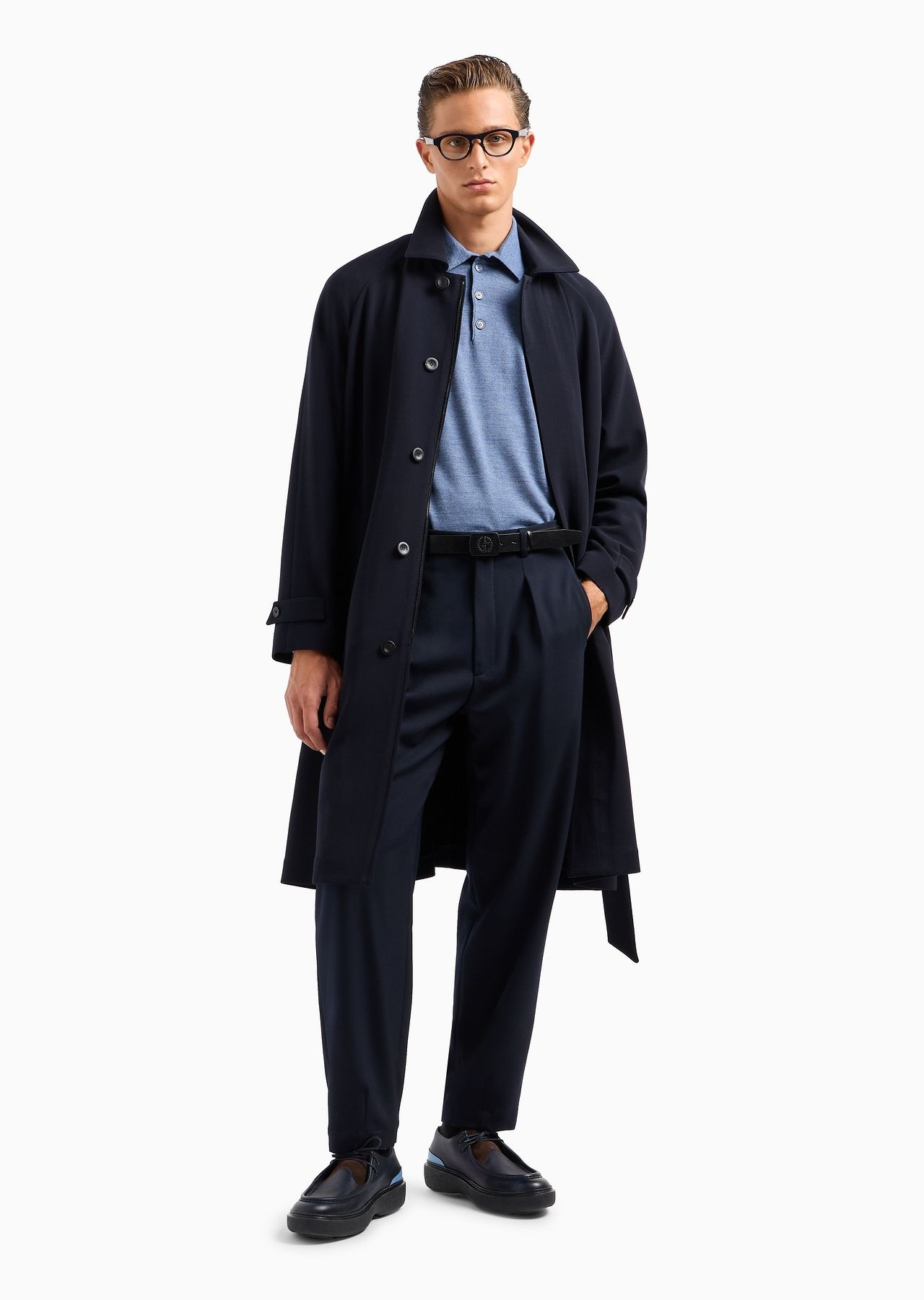 Wool double crêpe trench coat - 4
