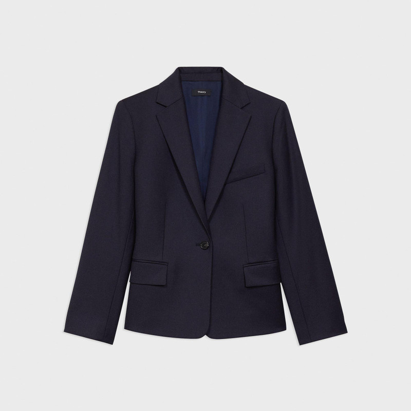 Single-Button Blazer in Sleek Flannel - 1