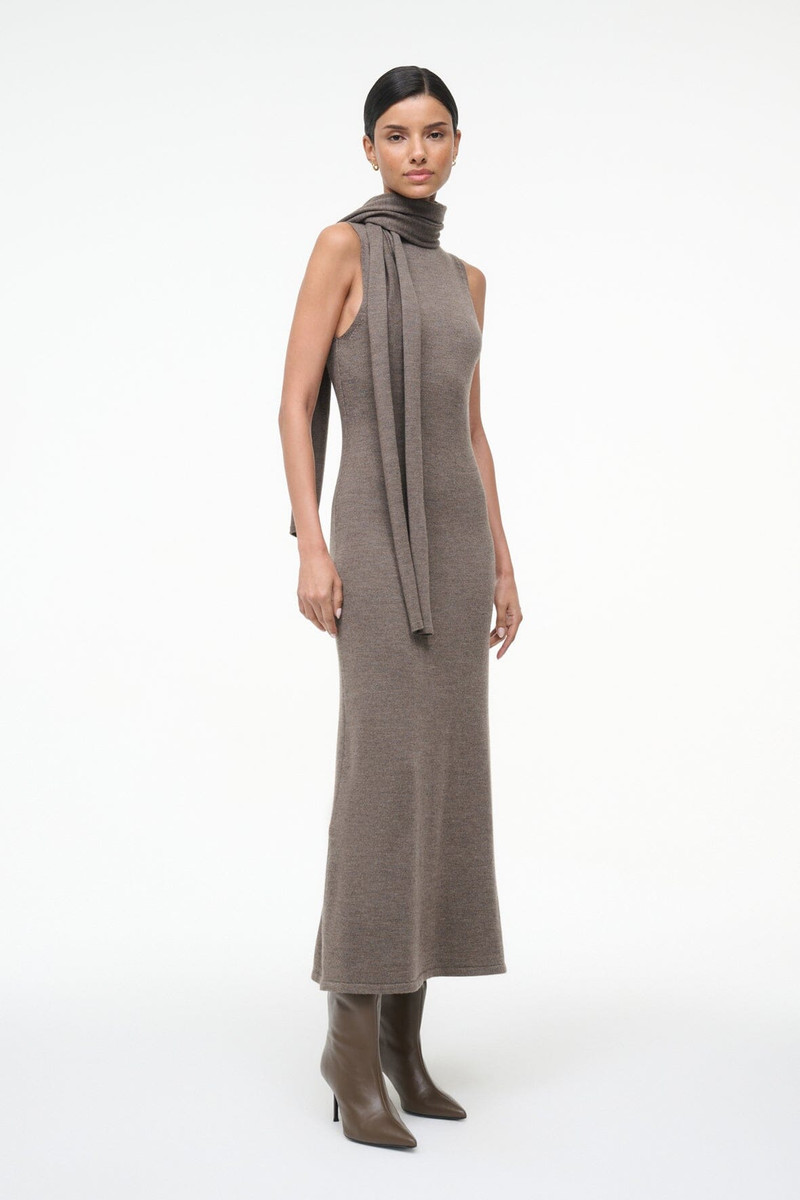 STAUD STAUD CANAL MIDI DRESS TRUFFLE outlook