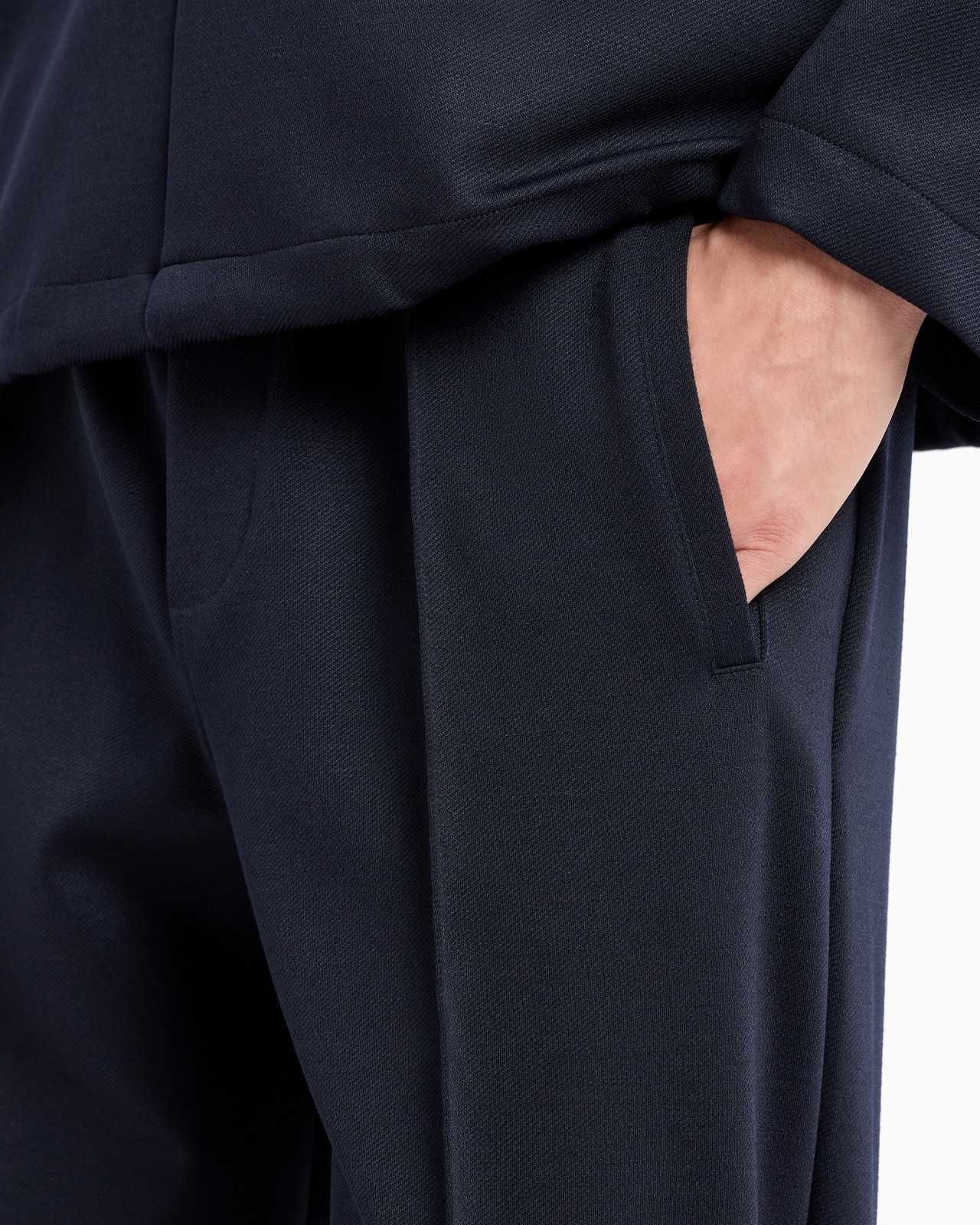 Soft wool-blend cloth trousers with ribs and elastic waist - 5