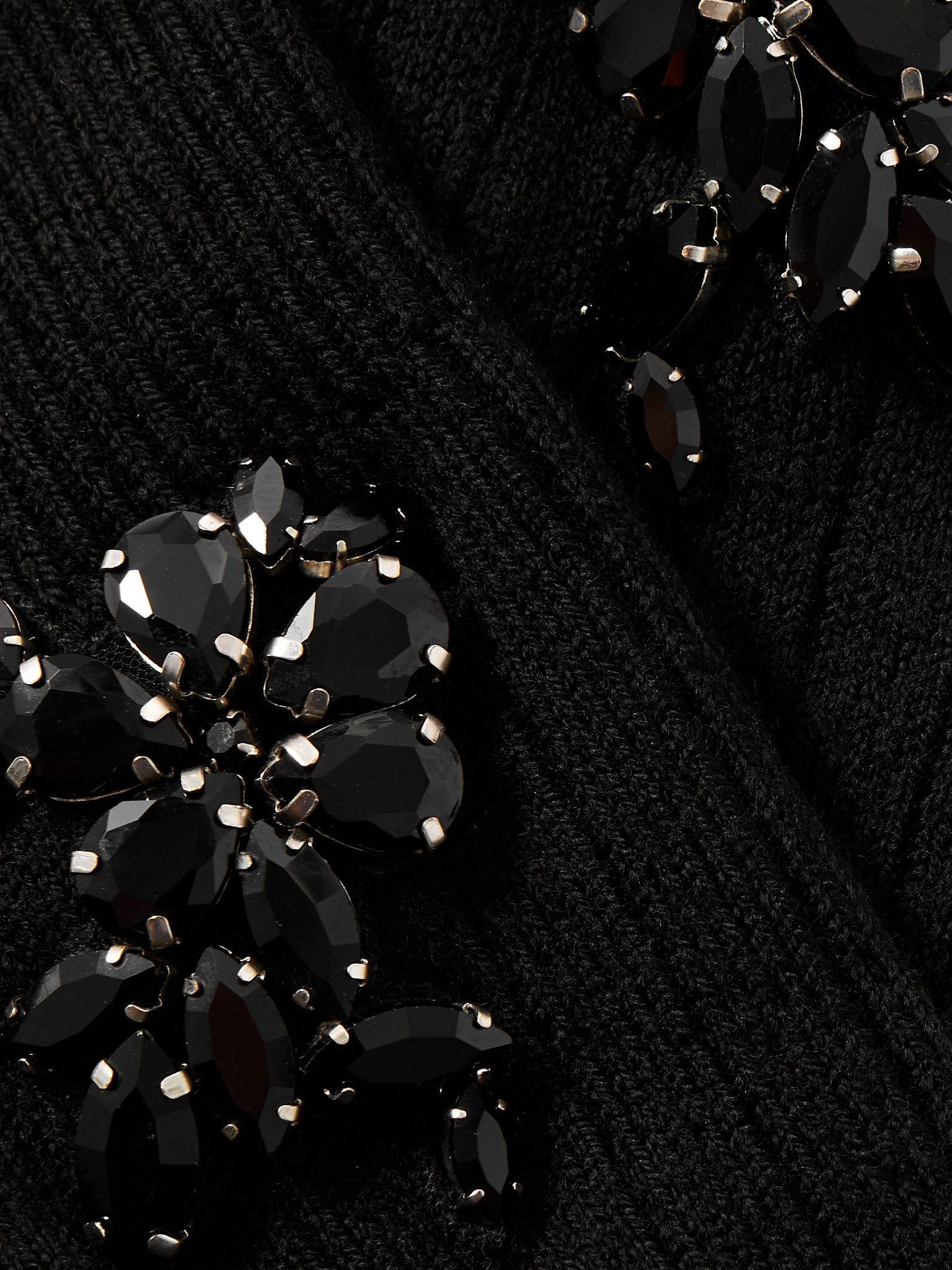 Crystal-embellished ribbed wool-blend socks Black - 3