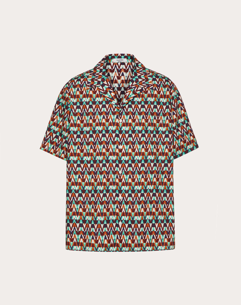 COTTON SHIRT WITH OPTICAL VALENTINO PRINT 1
