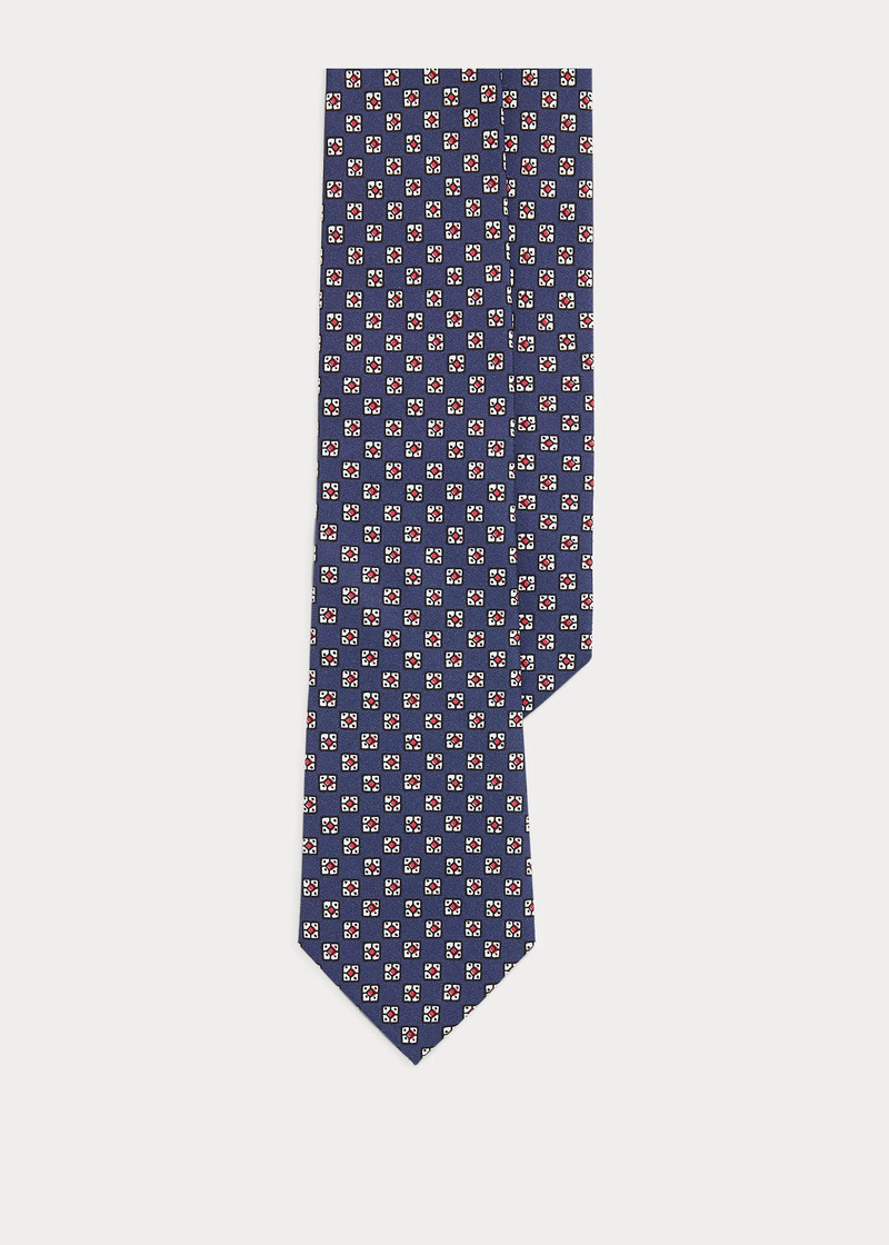 Square-Print Silk Twill Tie 1