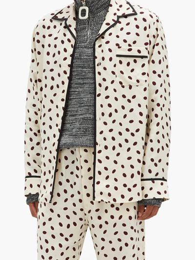 Marni Polka-dot logo-jacquard satin shirt outlook