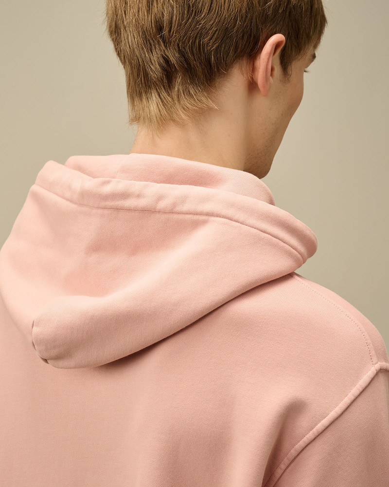 Cotton Diagonal Fleece Resist Dyed Hooded Logo Sweatshirt 6