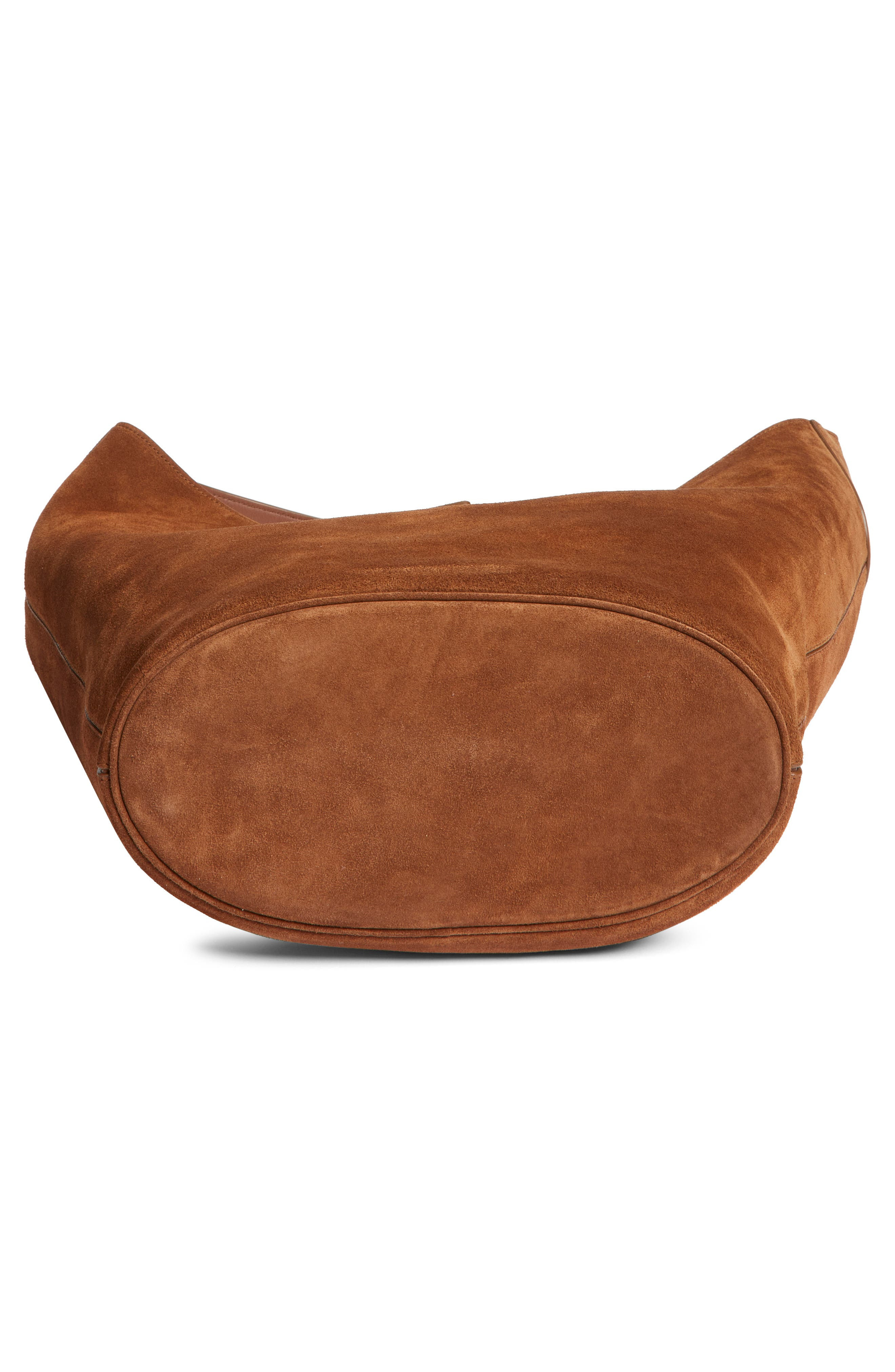 Saint Laurent Le 5 À 7 Suede Hobo Bag in Caramel Cognac at Nordstrom - 5
