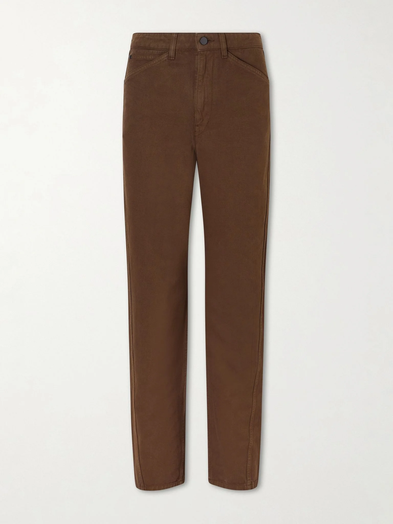 Twisted high-rise straight-leg jeans Brown - 1