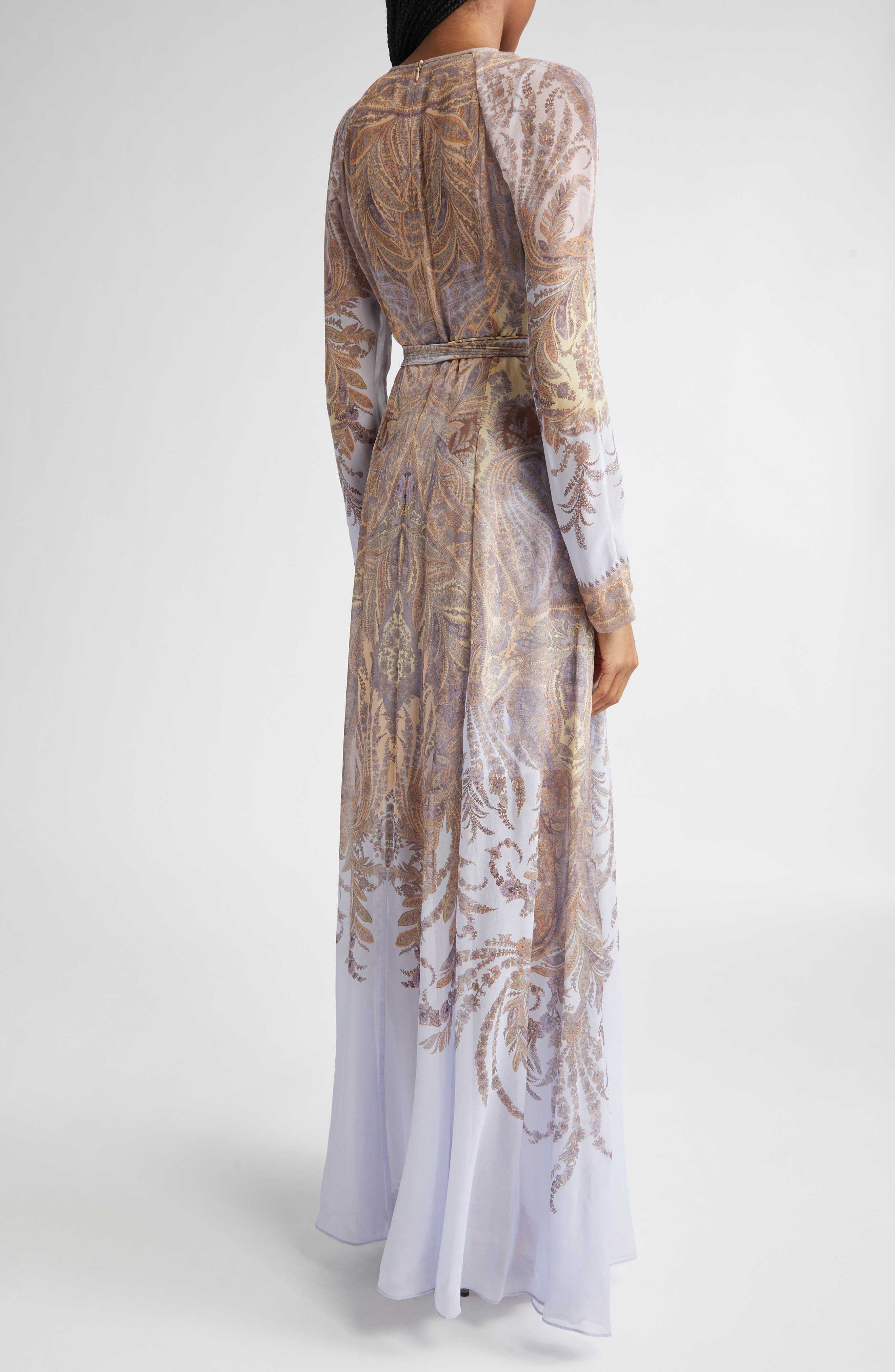 Zimmermann Hypnotic Paisley Long Sleeve Belted Maxi Dress in Lilac Paisley at Nordstrom - 2
