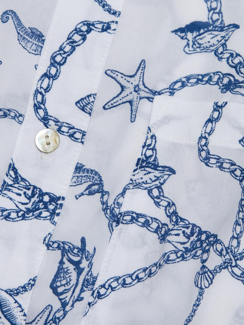 Women's Josephine Nautical Chains Print Shirt - Nautical Chains 7