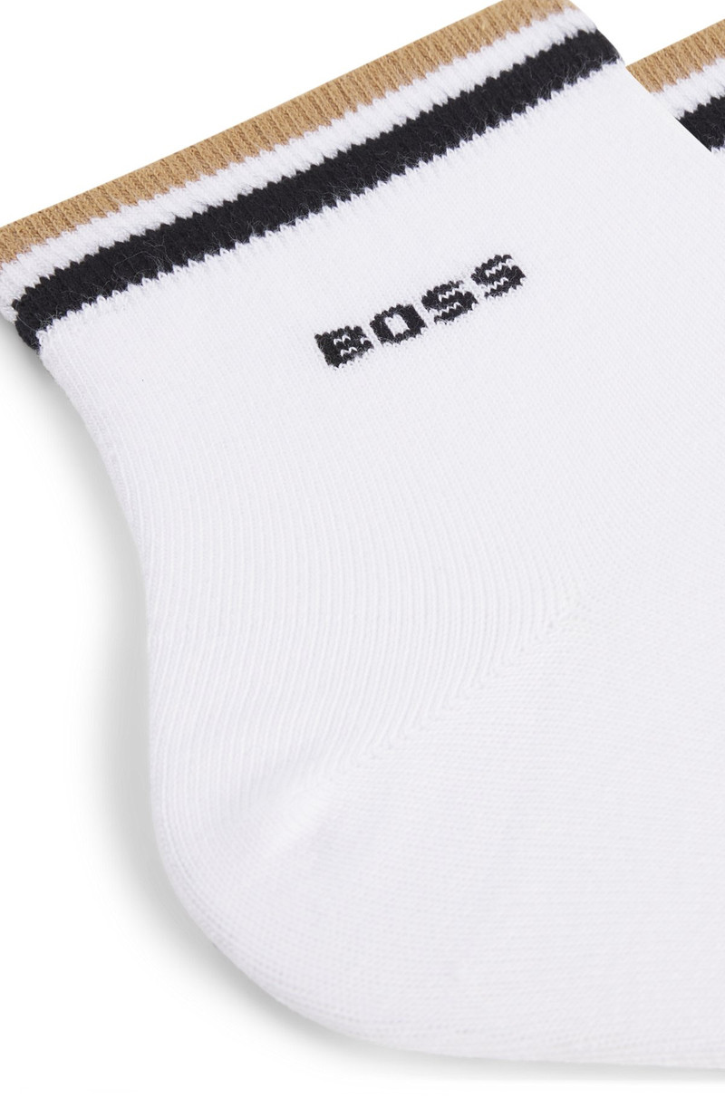 BOSS TWO-PACK OF SHORT SOCKS WITH SIGNATURE-STRIPE CUFFS outlook