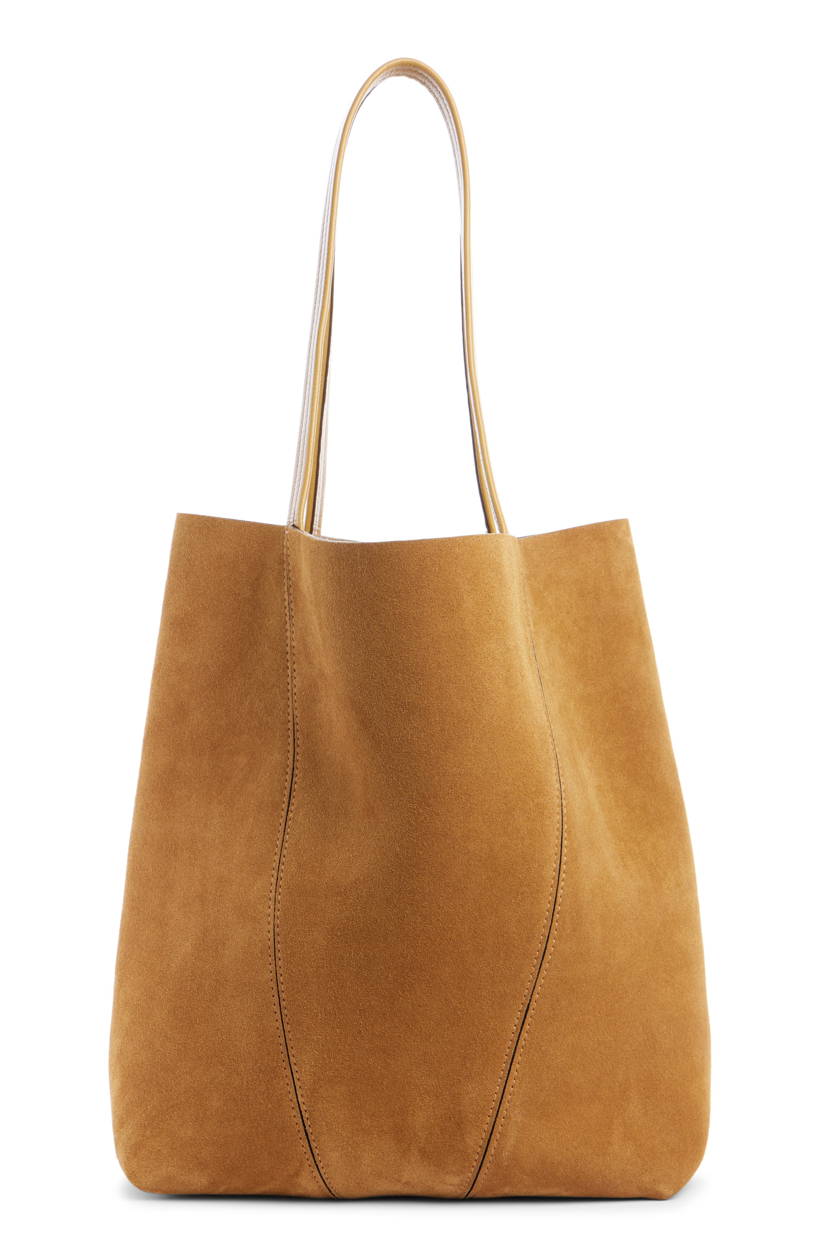 Chloé Spin Suede Tote in Gold Khaki at Nordstrom - 4
