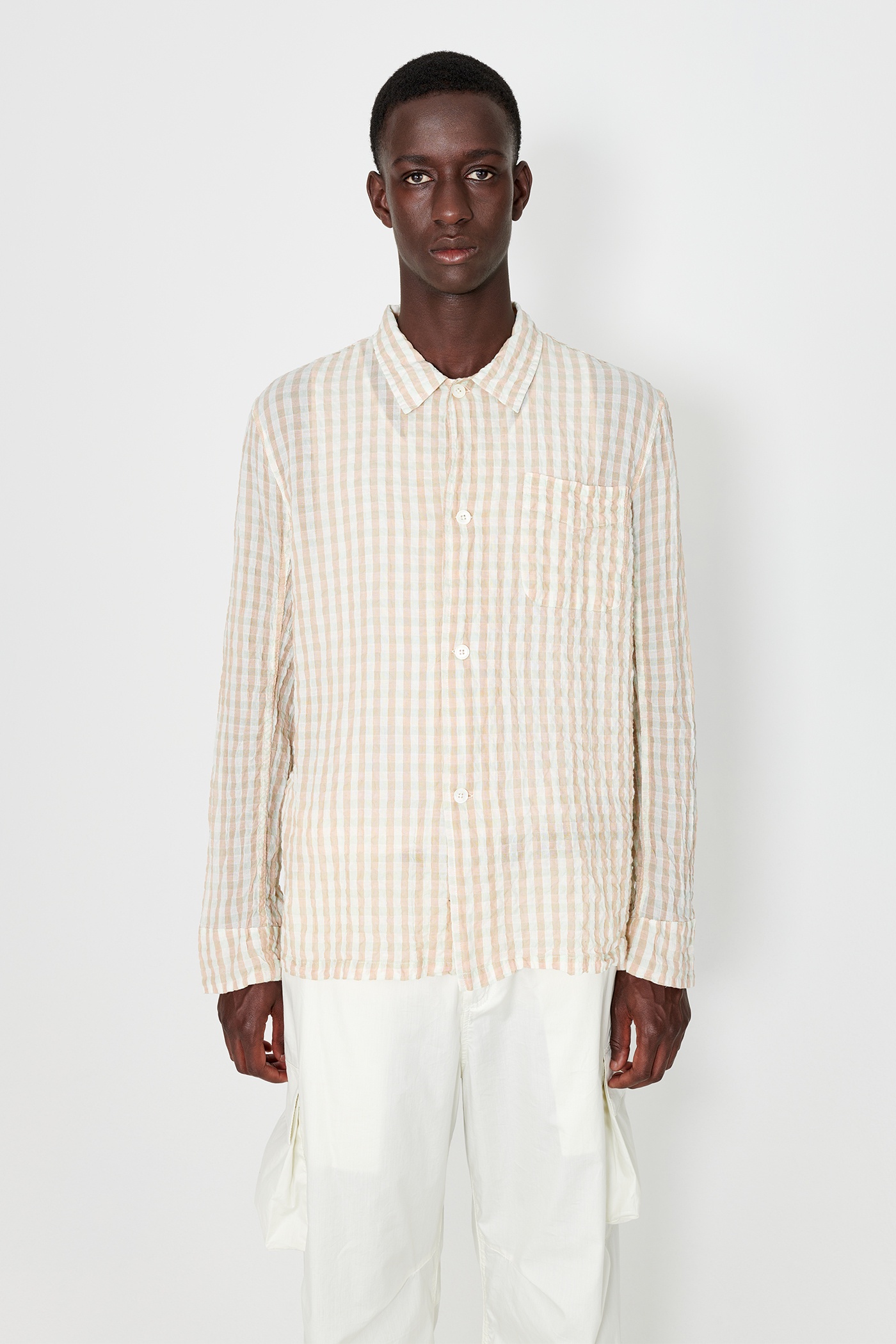 Box Shirt Basque Seersucker Check - 1