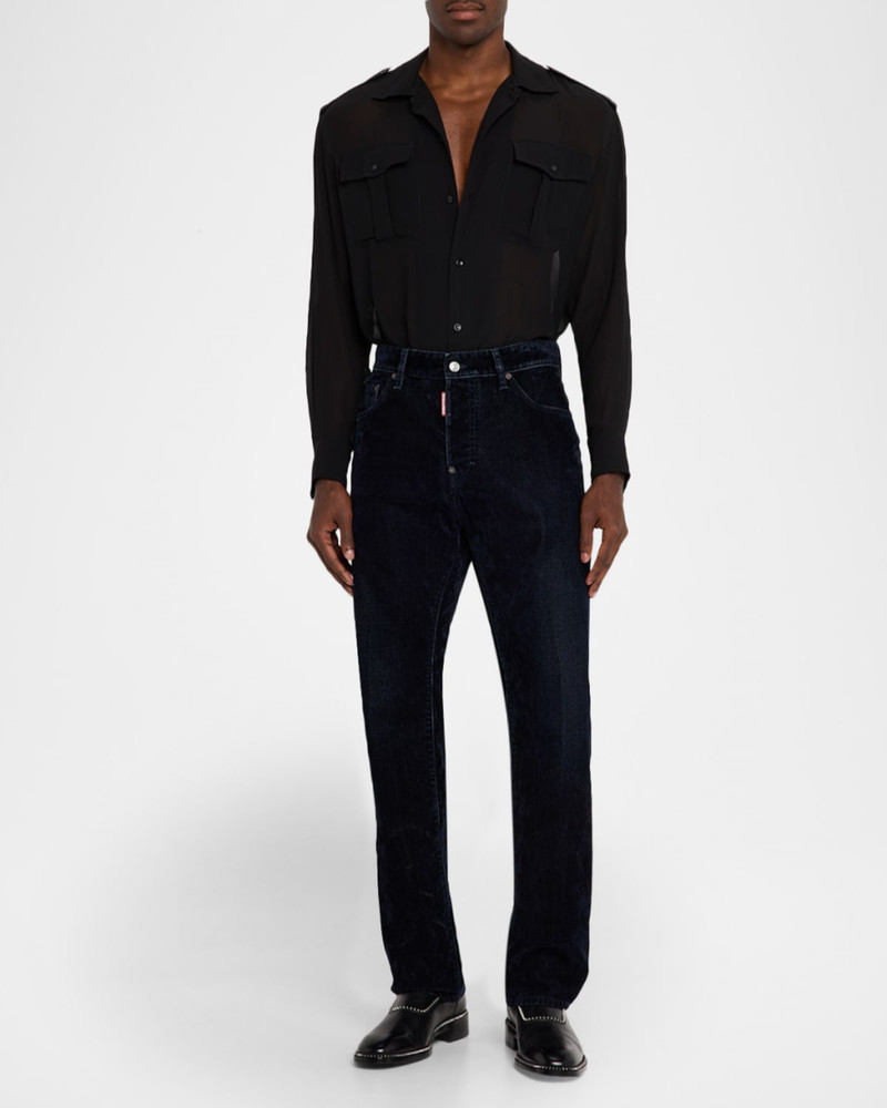 DSQUARED2 Men's Flocked Corduroy 642 Straight Fit Five-Pocket Pants outlook