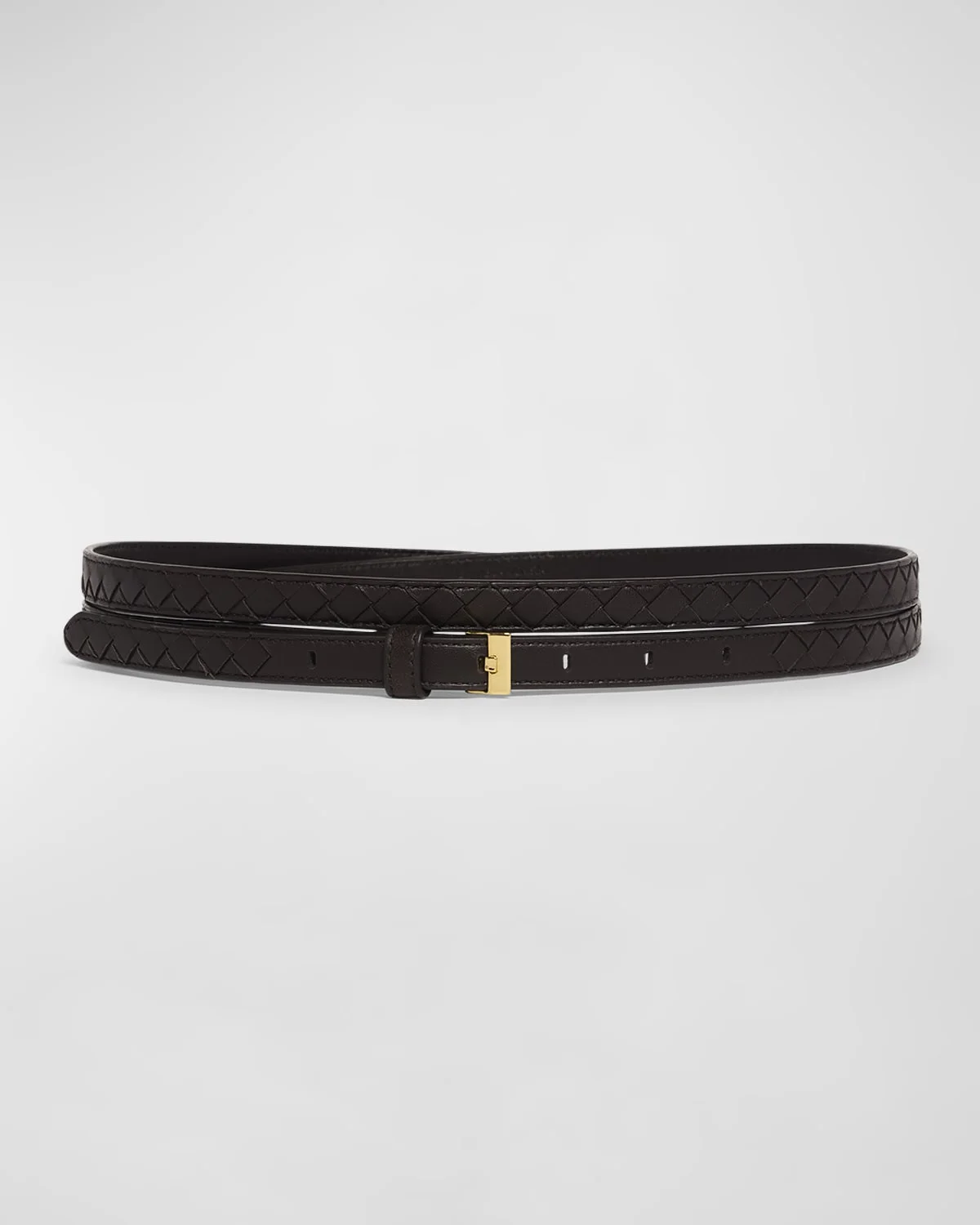 Double Layered Leather Thin Belt - 1