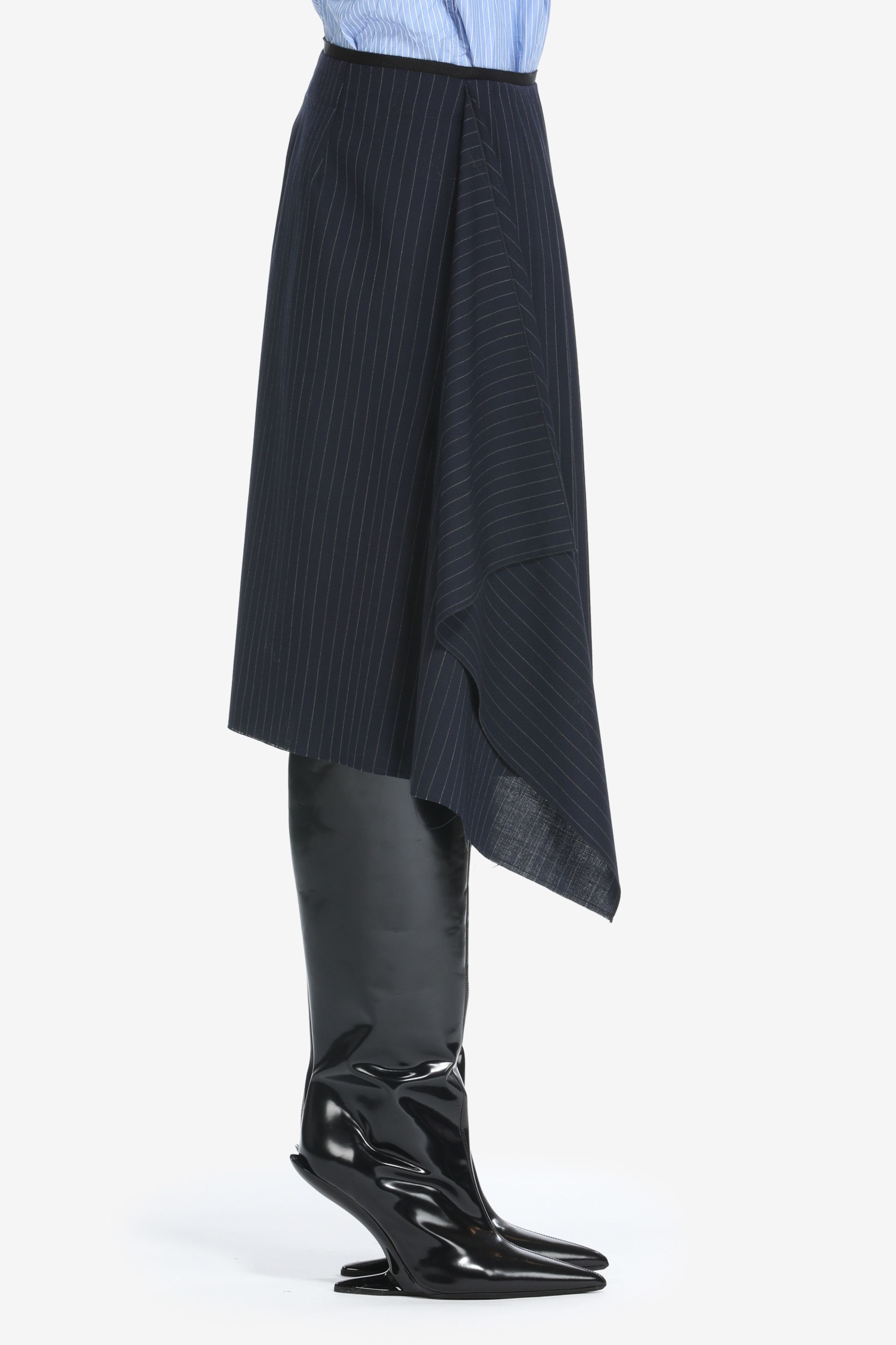 PINSTRIPE PLEATED SKIRT - 3