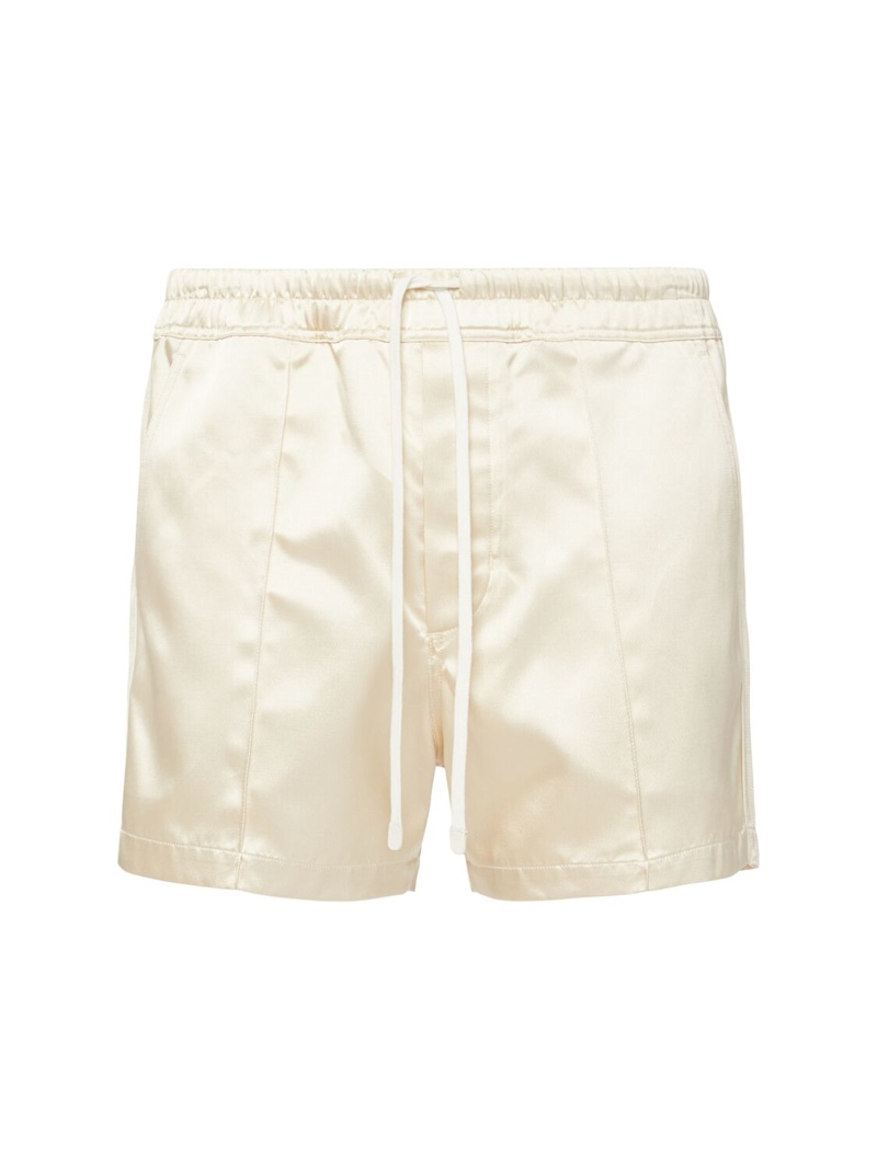 Shiny satin shorts w/ piping - 1