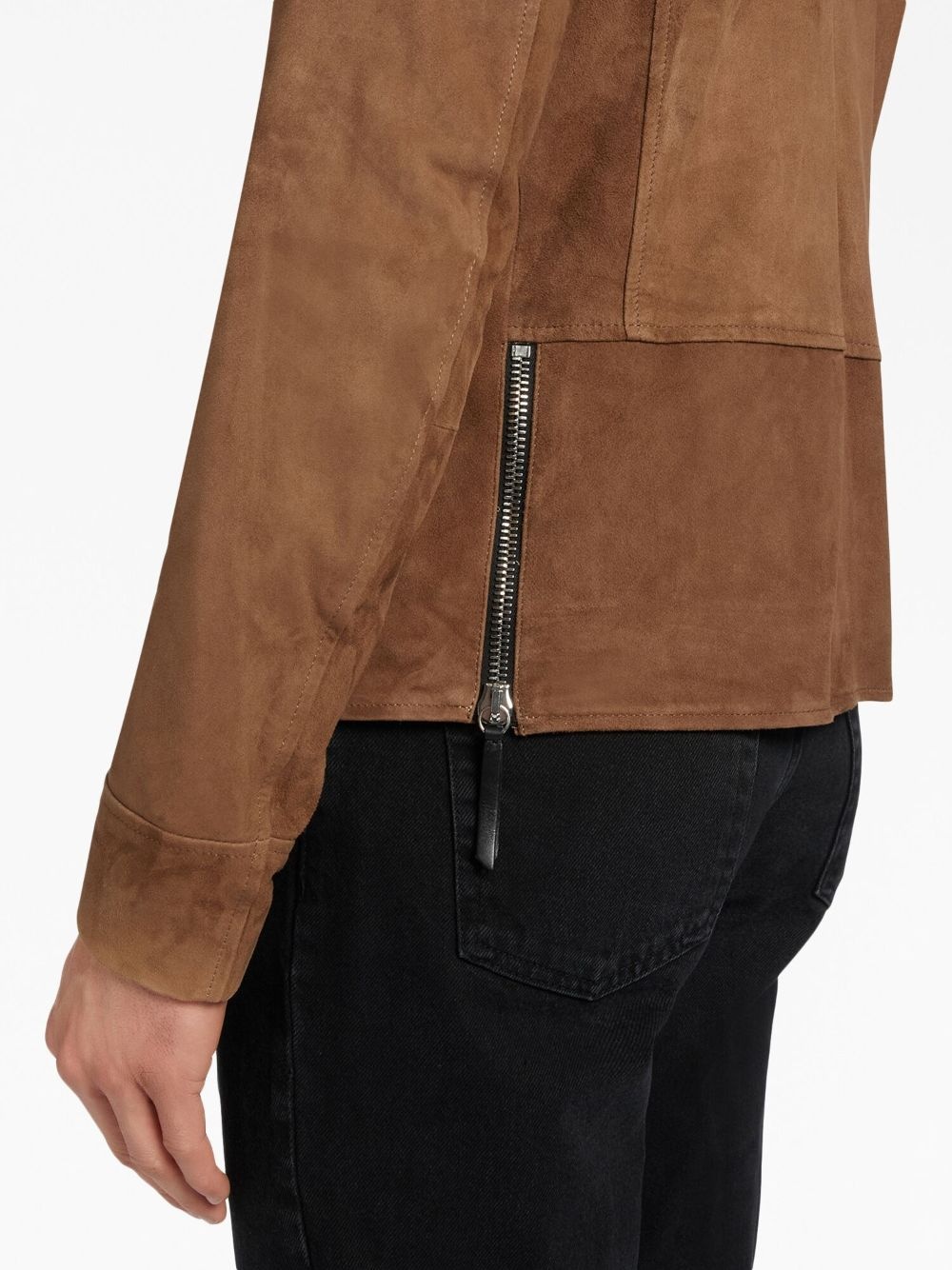 Oscar zip-up suede jacket - 5