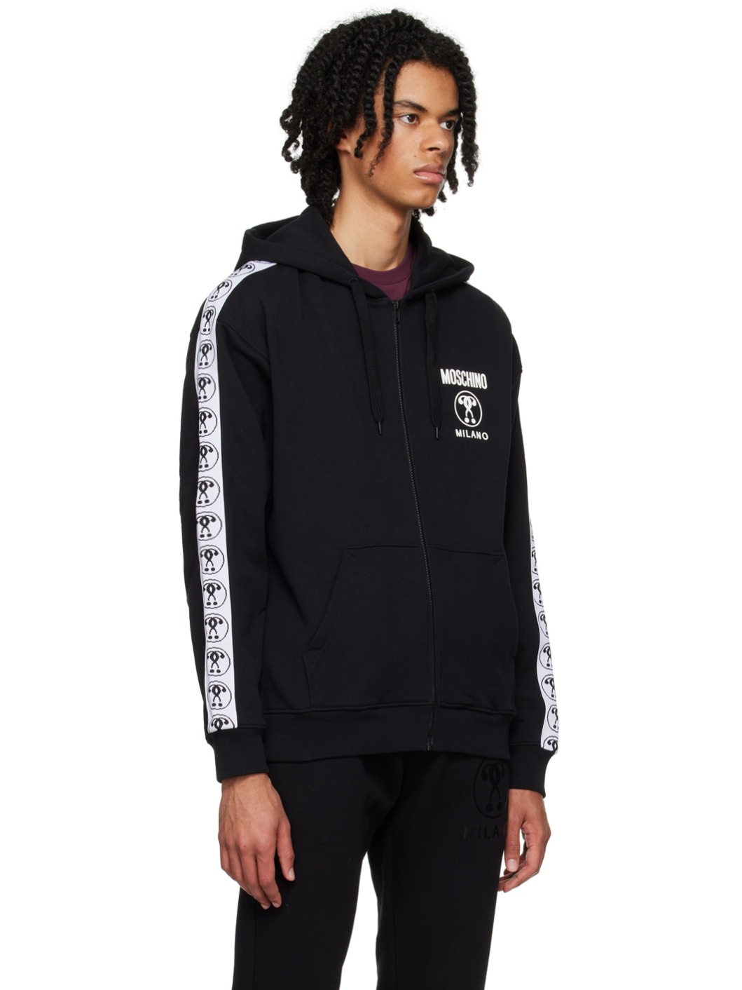 Black Double Question Mark Hoodie - 2