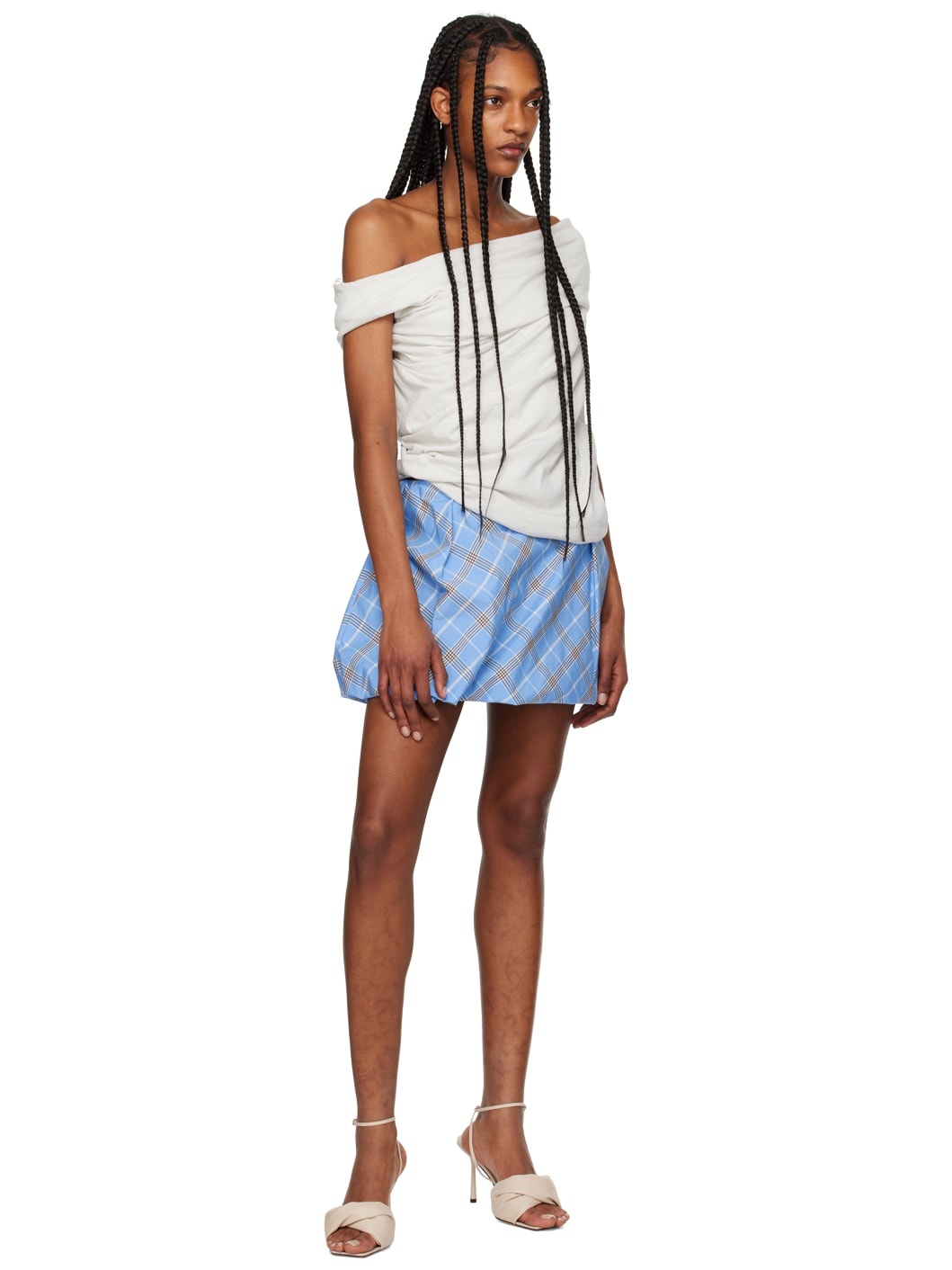 Blue Check Miniskirt - 4