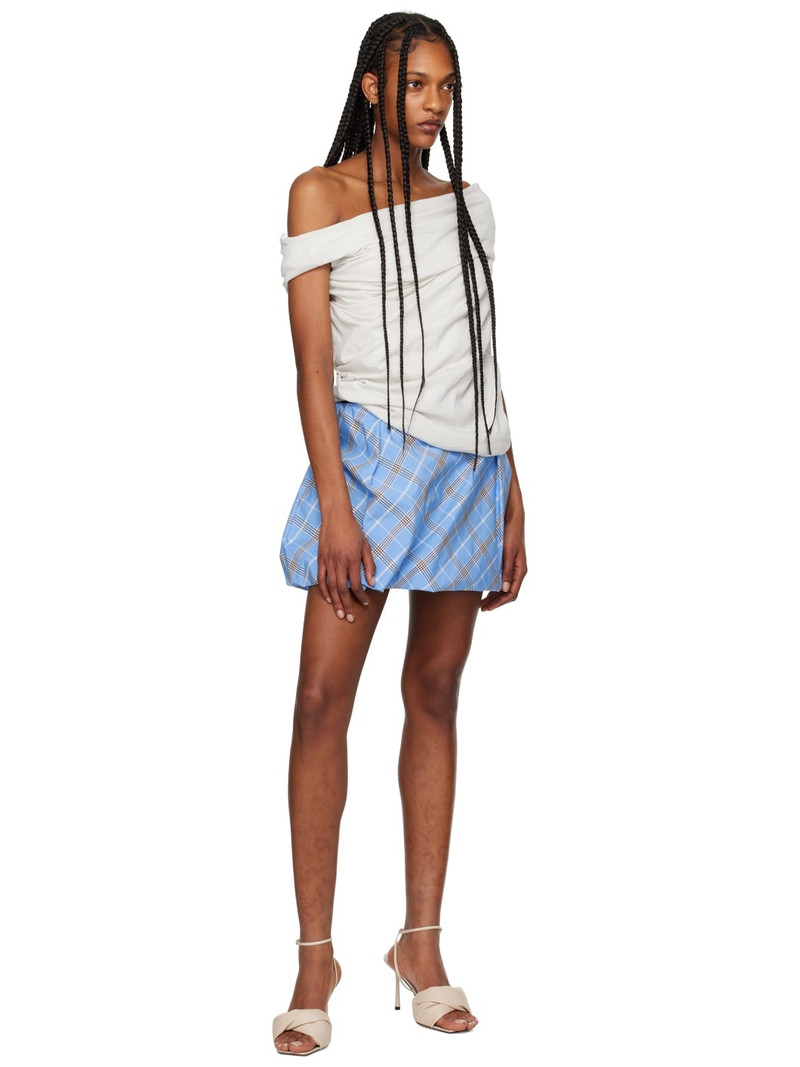 MSGM Blue Check Miniskirt outlook