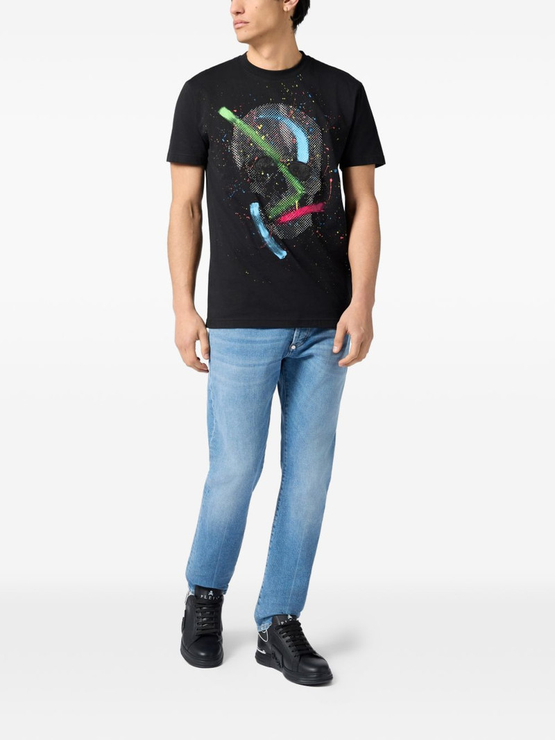 PHILIPP PLEIN paint splash skull T-shirt outlook
