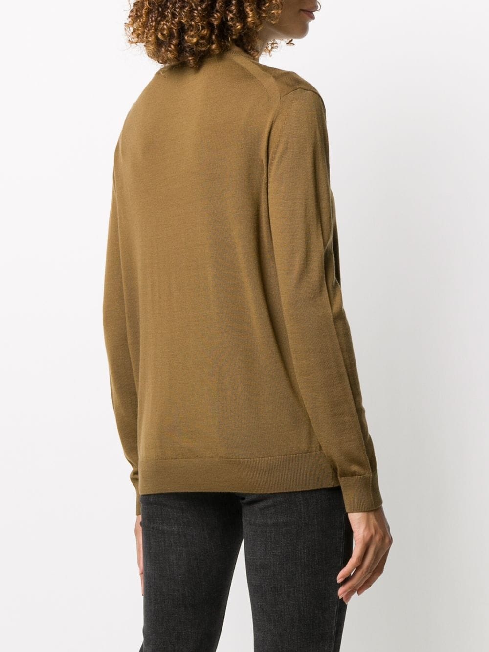 v-neck knitted jumper - 4