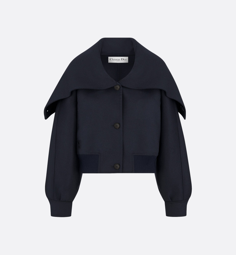 Bomber Jacket with Oversized Collar 1